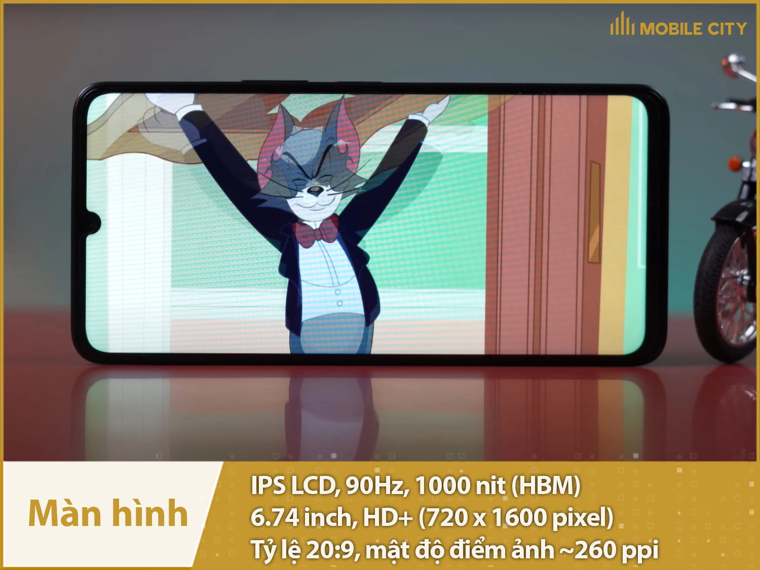 Màn hình IPS LCD 90Hz, độ sáng 1000nit