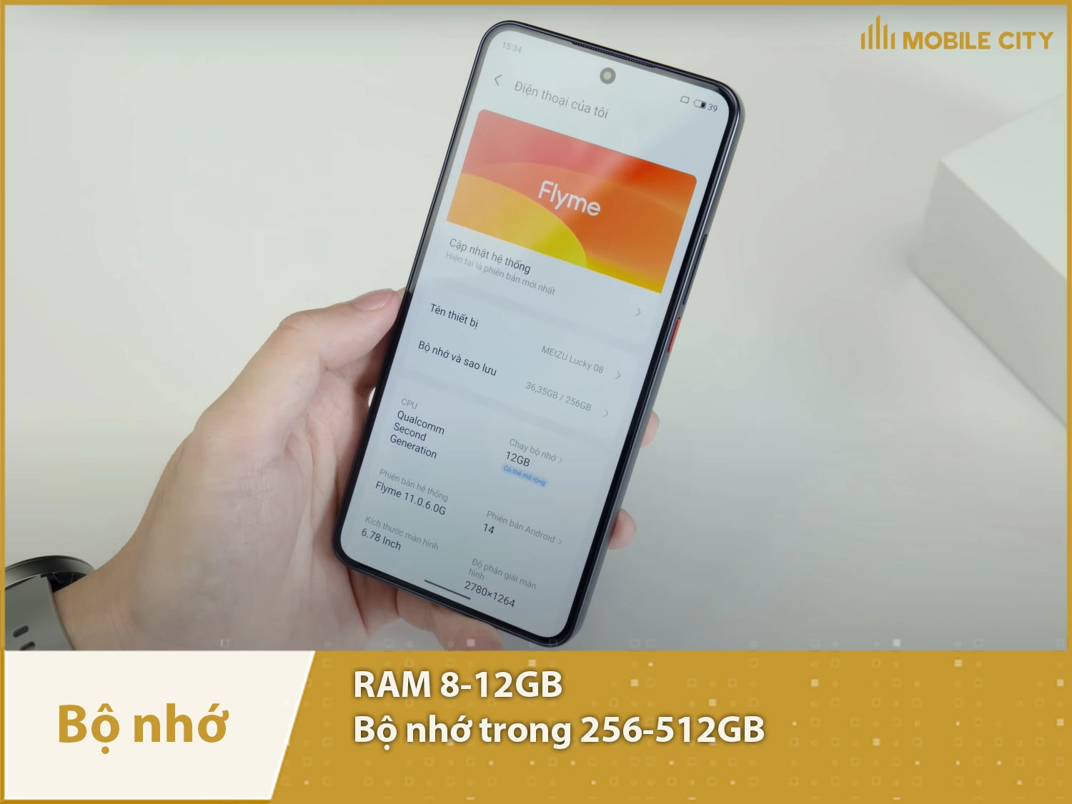 Meizu Lucky 08 có RAM 8-12GB & Bộ nhớ trong 256-512GB