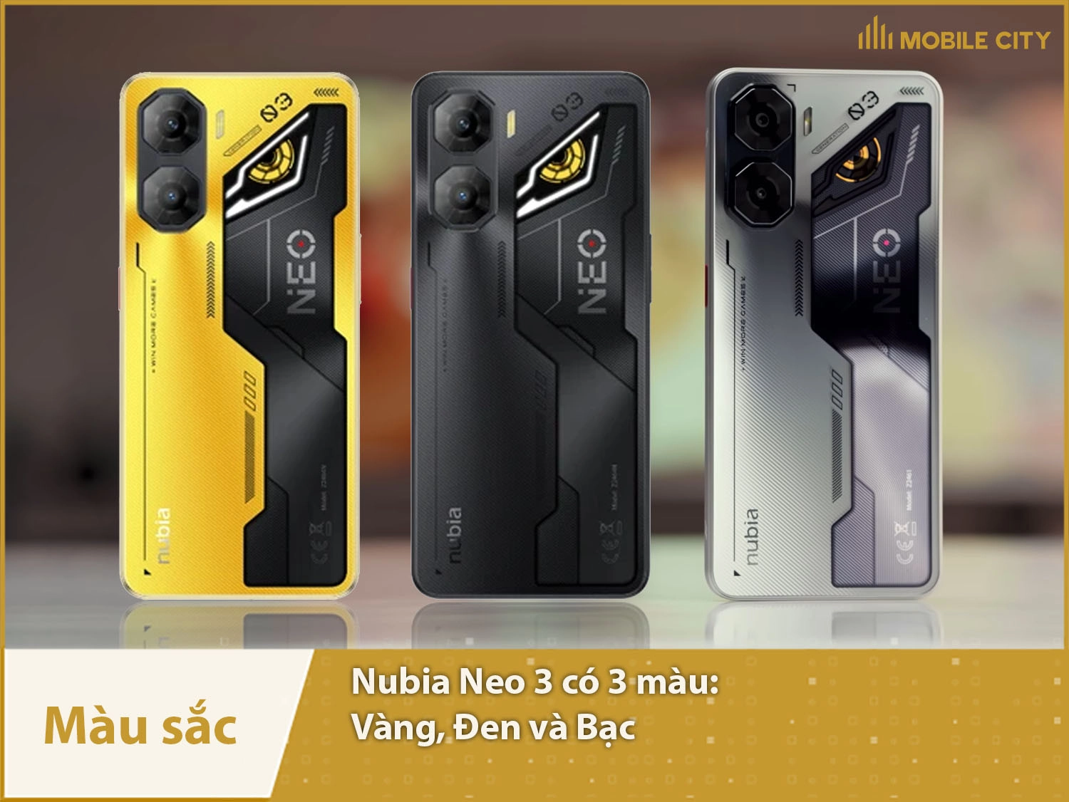 Nubia Neo 3 5G cung cấp 3 màu: Bạc, Vàng và Đen