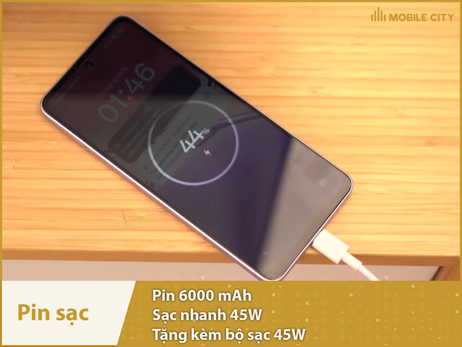 Pin khủng 6000mAh & Sạc nhanh 45W, tặng củ sạc 45W