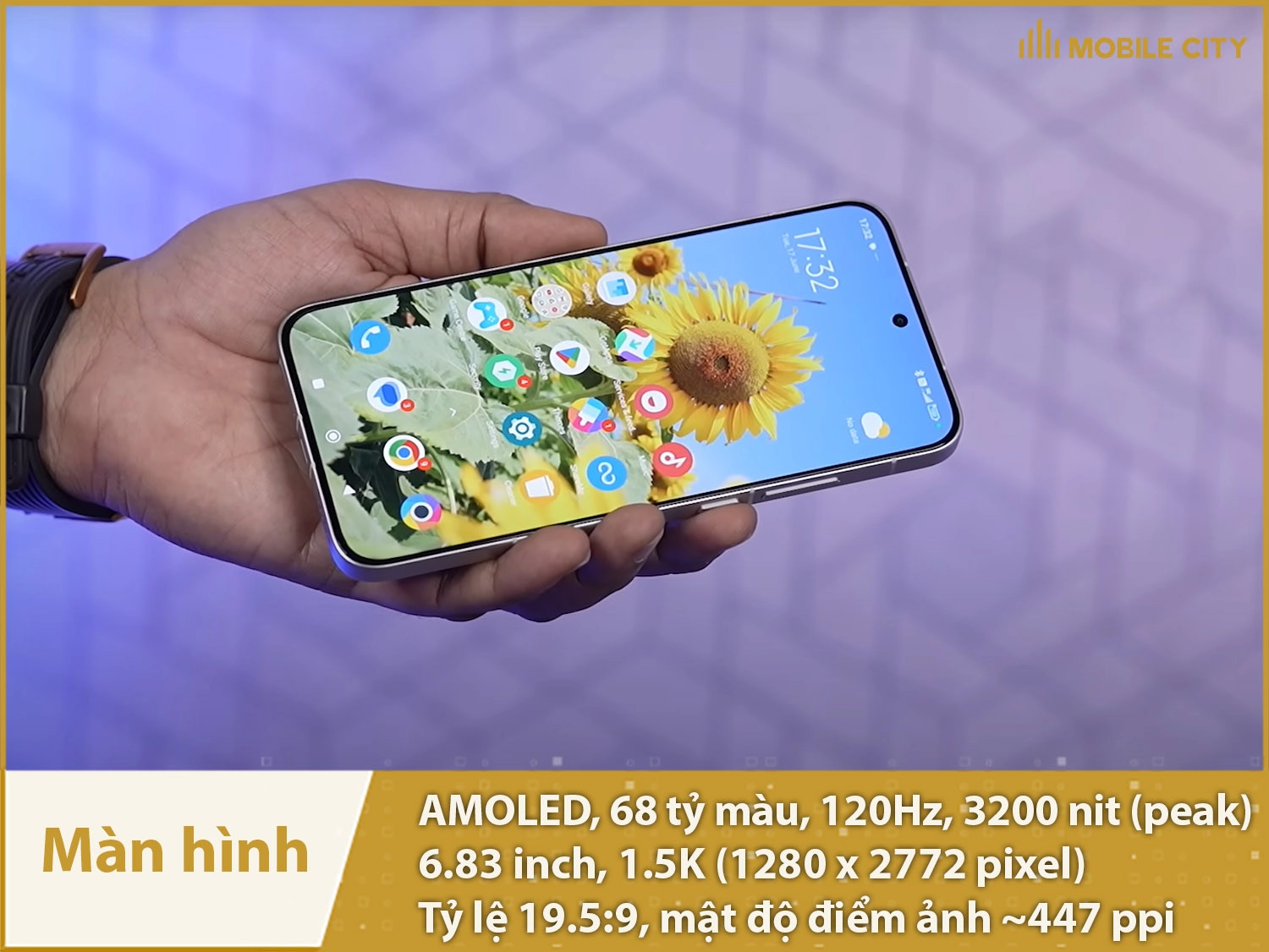 Màn hình AMOLED 6,83 inch 1.5K, 120Hz hiển thị xuất sắc