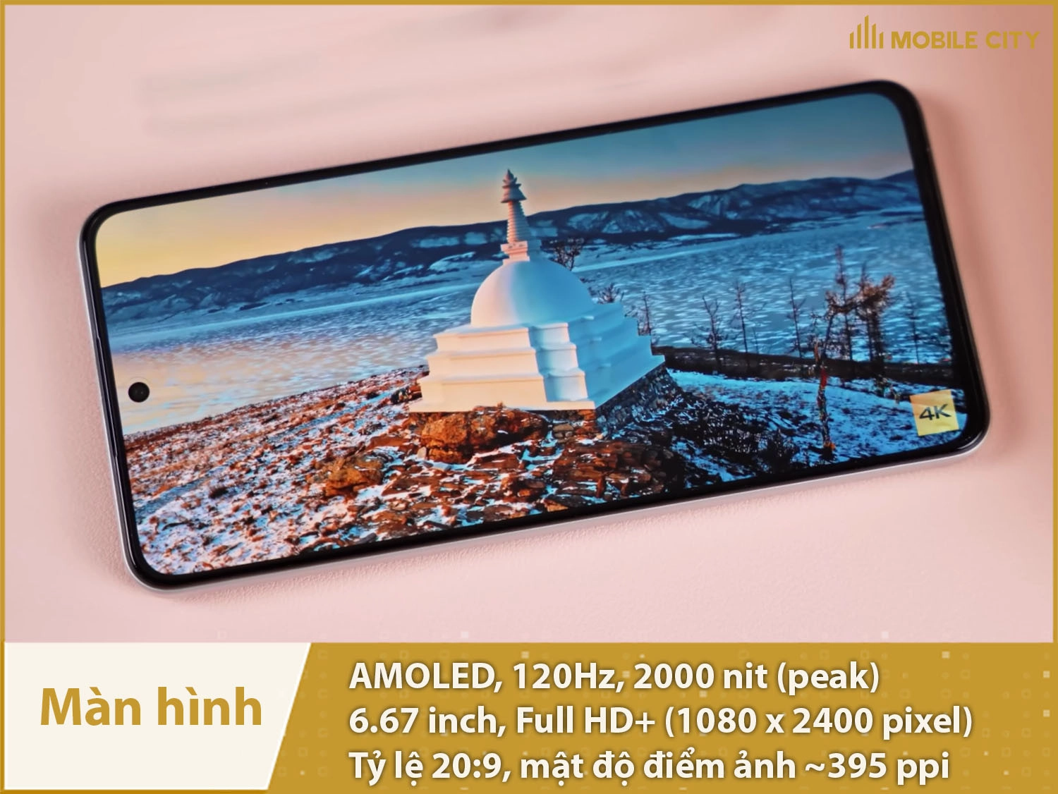 Màn hình AMOLED 120Hz, độ sáng 2000nit