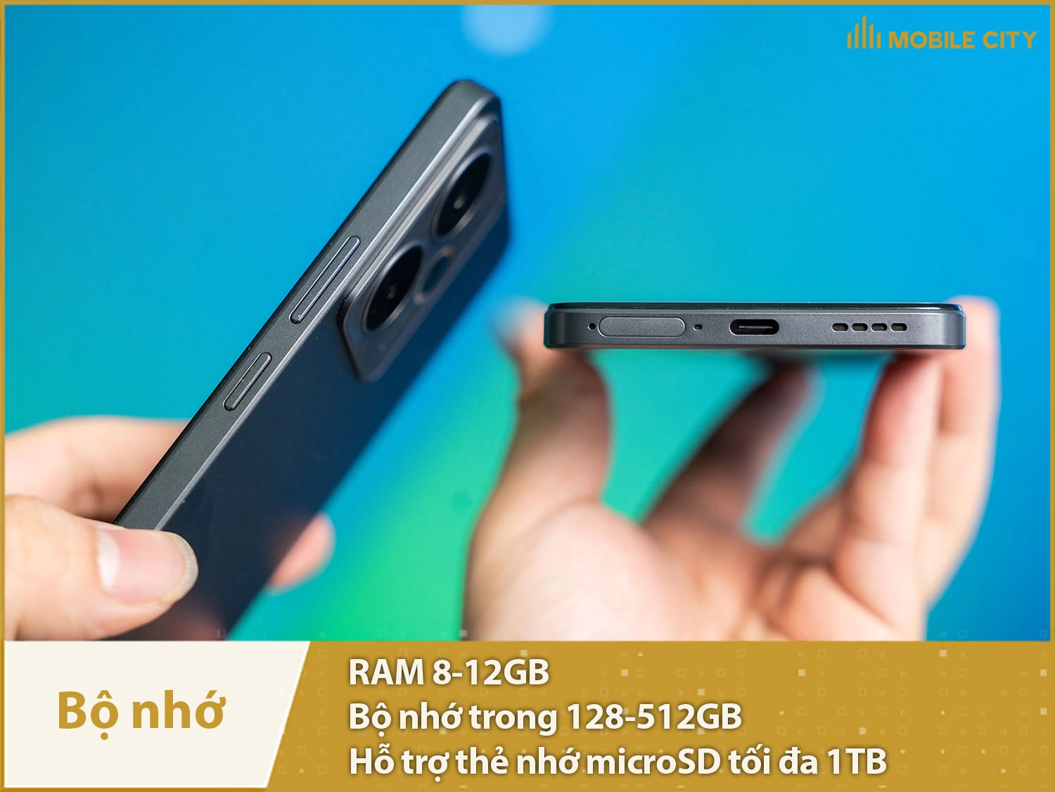 Realme 14T 5G có RAM 8-12 & Bộ nhớ trong 128-512GB