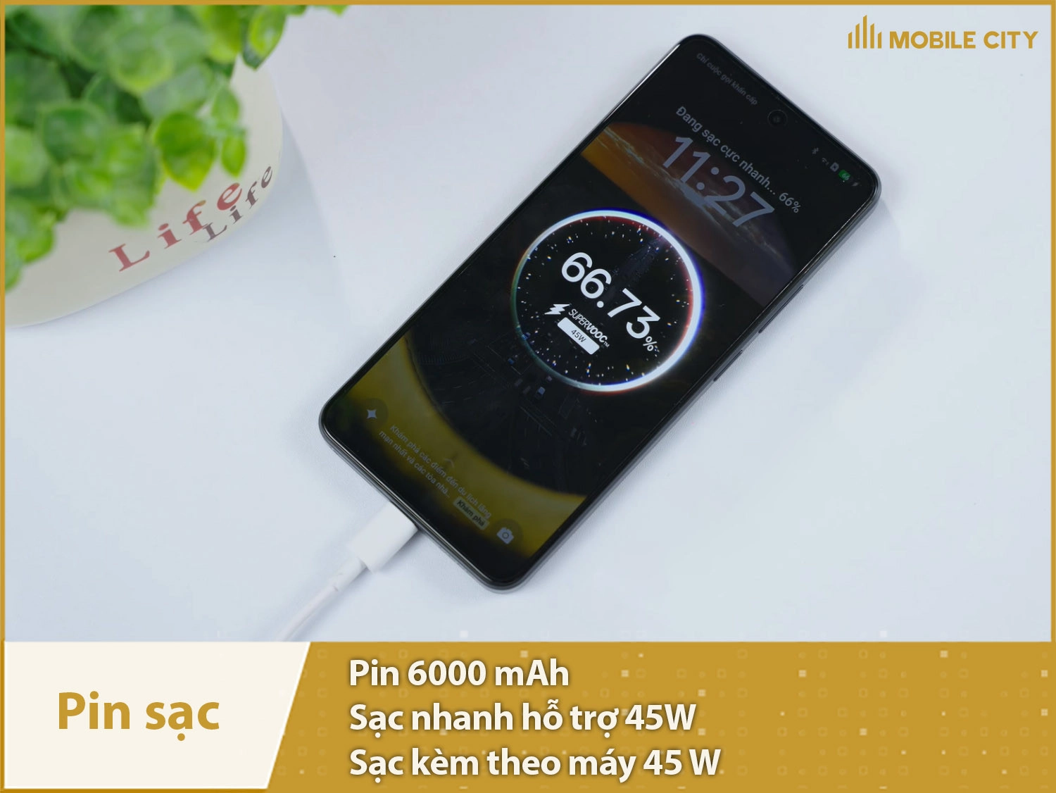 Pin khủng 6000mAh & Sạc nhanh 45W