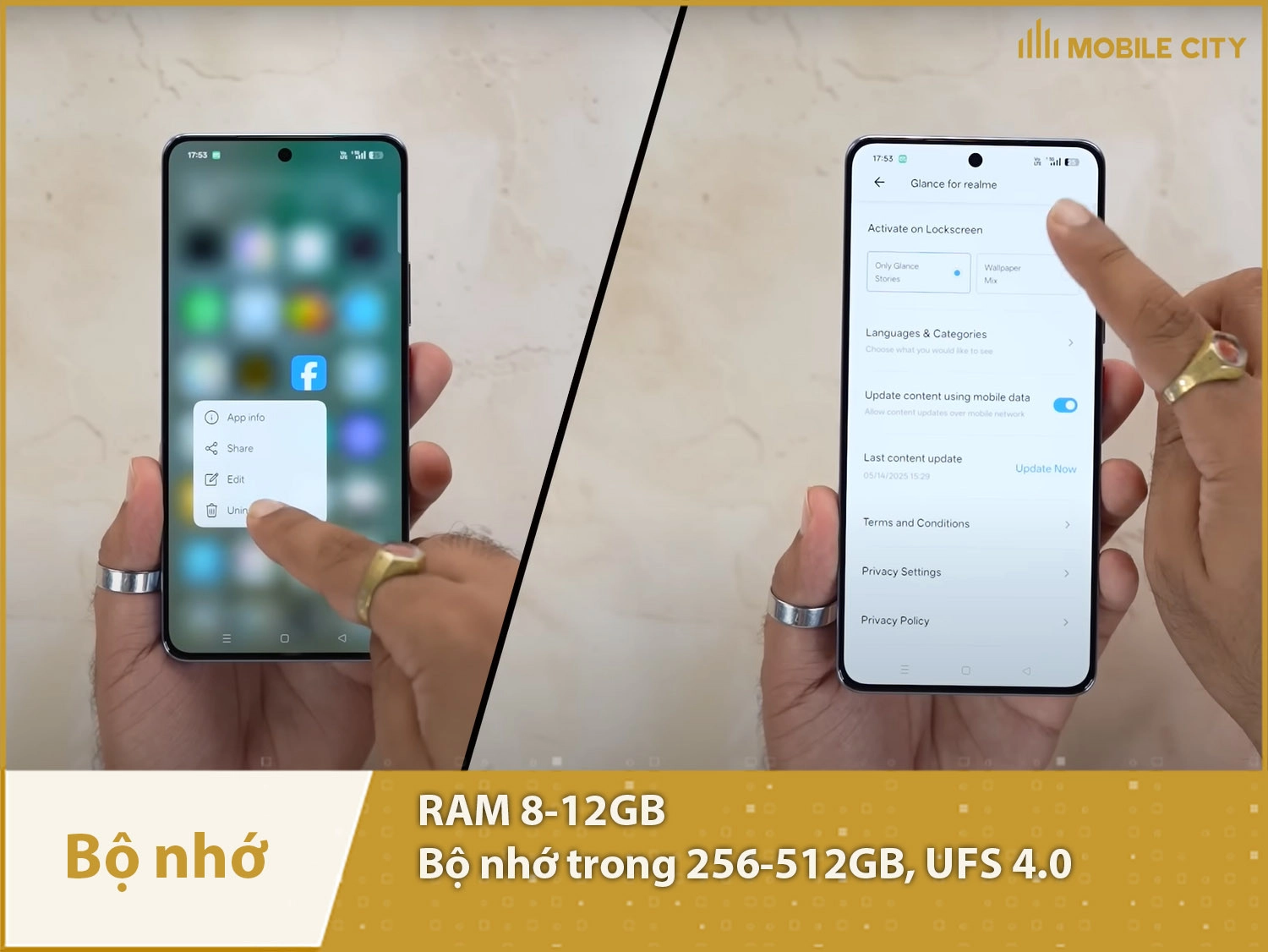 Realme GT 7 Global có RAM 8-12GB & Bộ nhớ trong 256-512GB