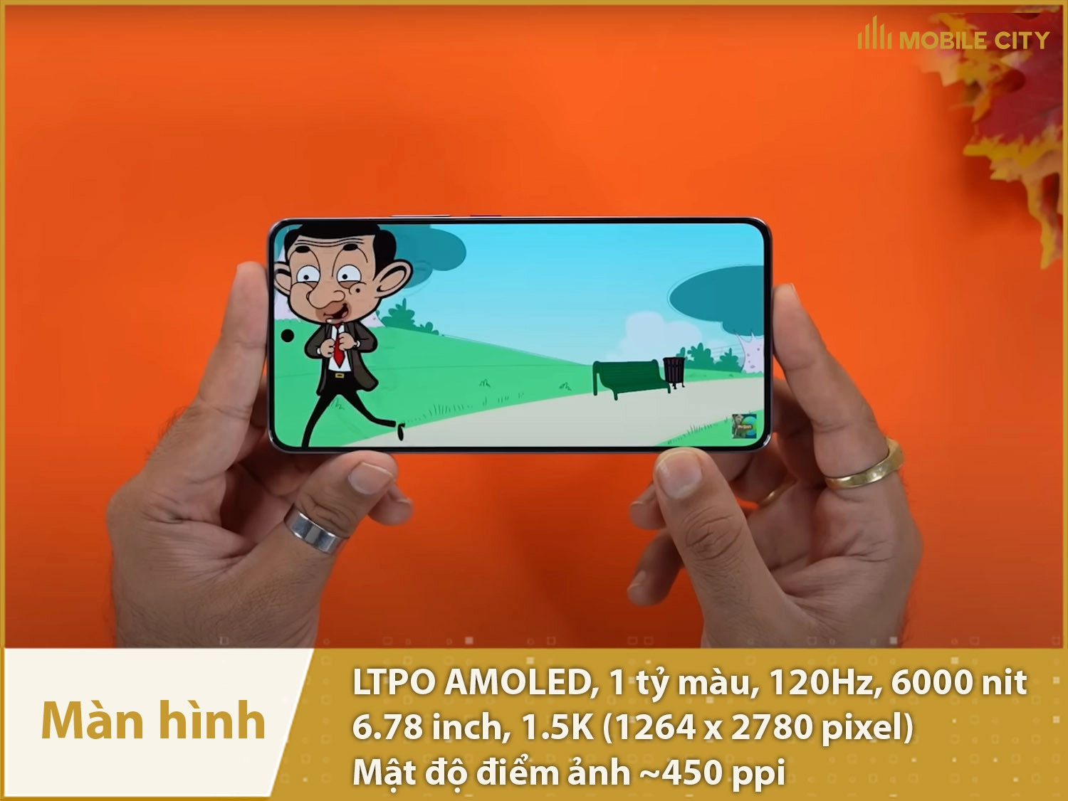 Màn hình LTPO AMOLED 120Hz 1.5K sáng 6000nit