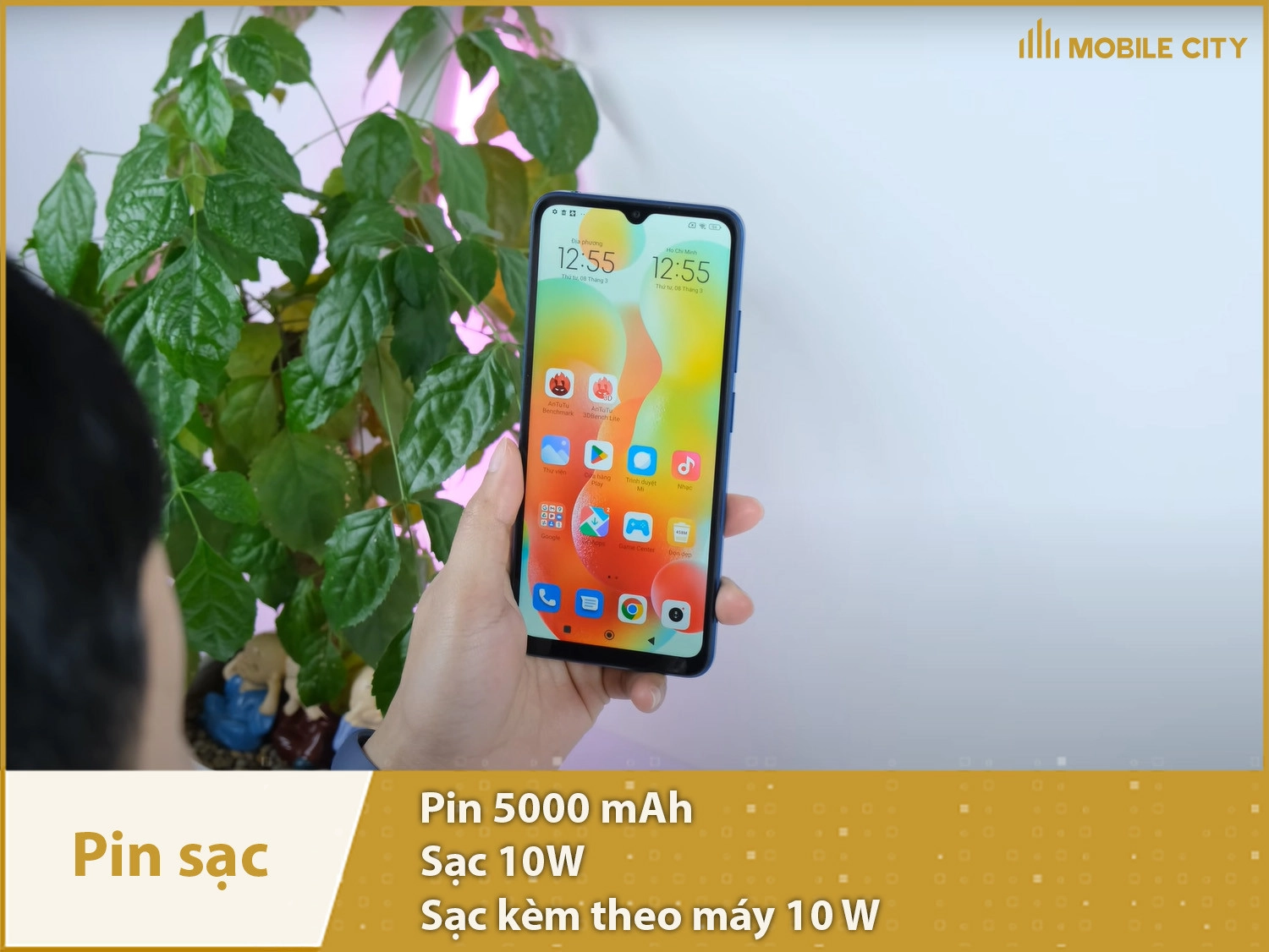 Pin 5000mAh sử dụng nhiều giờ & Có kèm theo bộ sạc