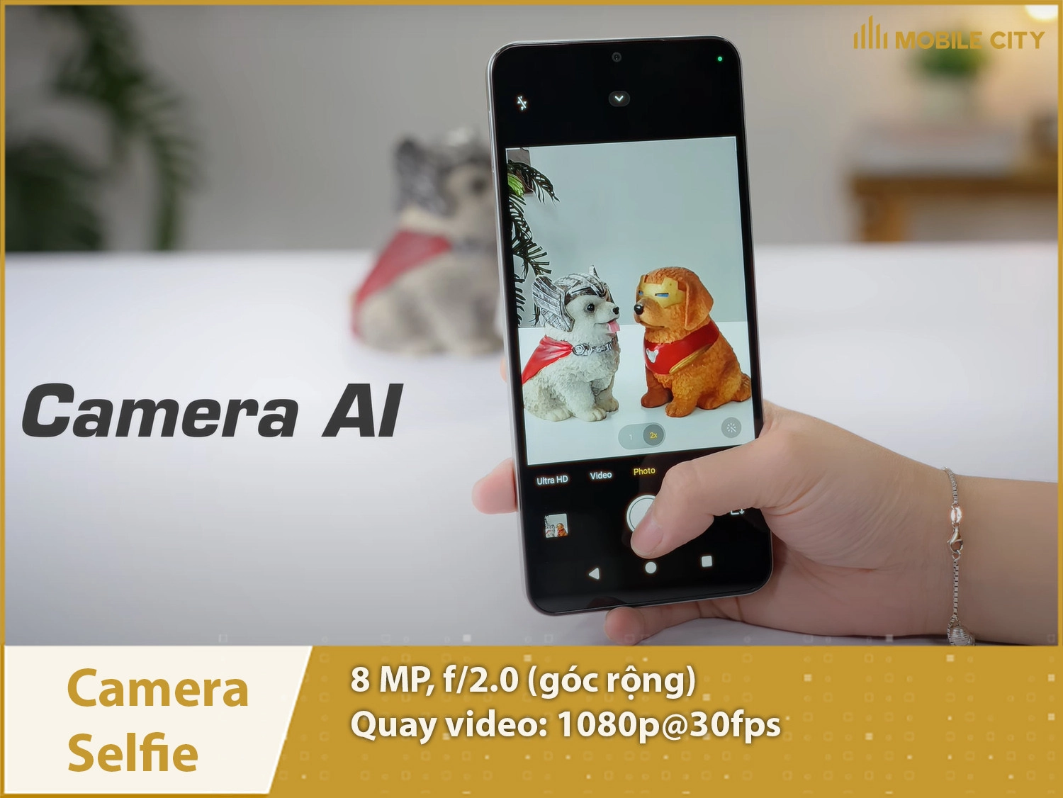 Camera selfie 8MP & Quay phim 1080p
