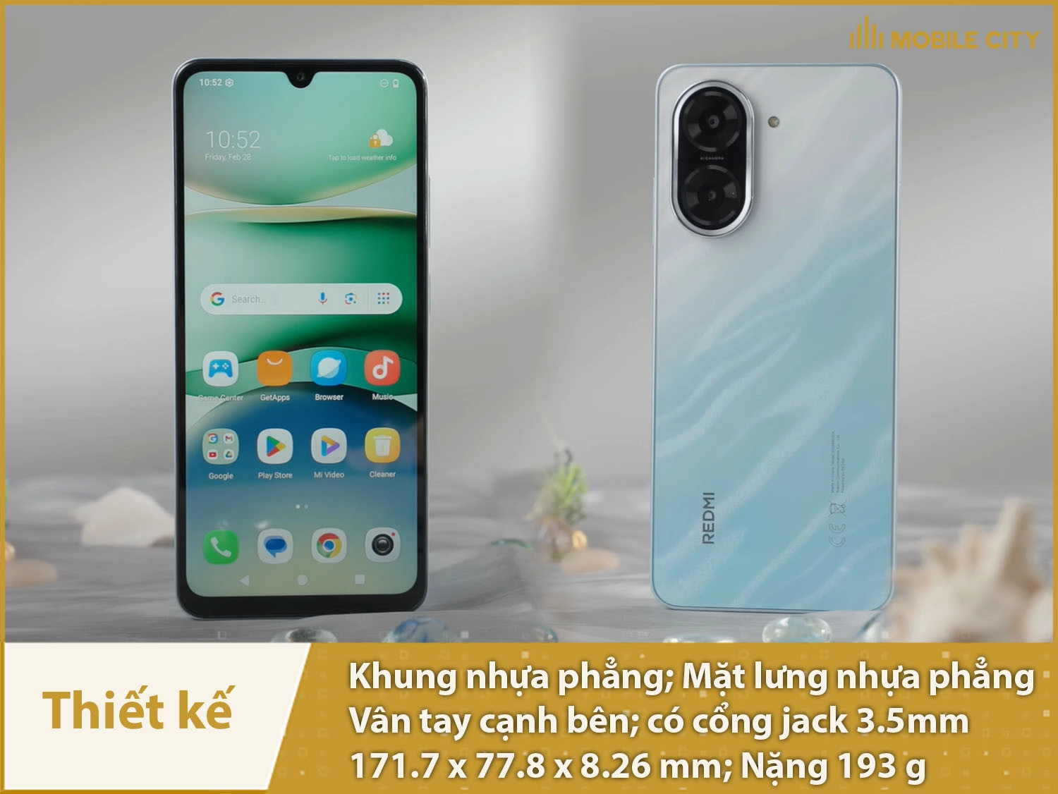 Thiết kế vuông vức, có cổng cắm jack 3.5mm