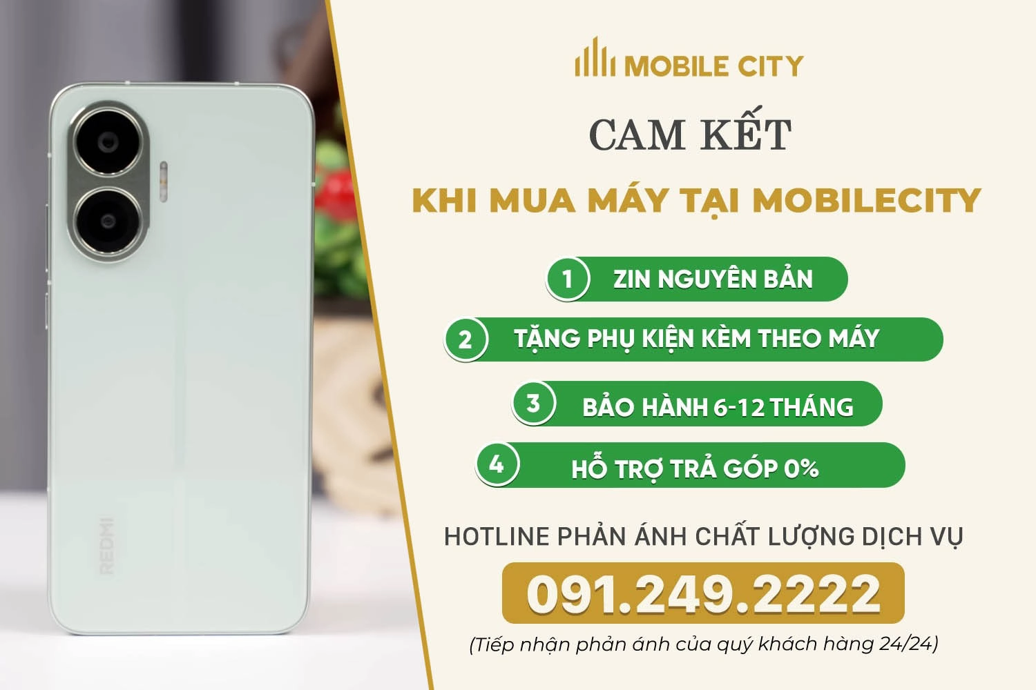 Cam kết mua máy tại MobileCity