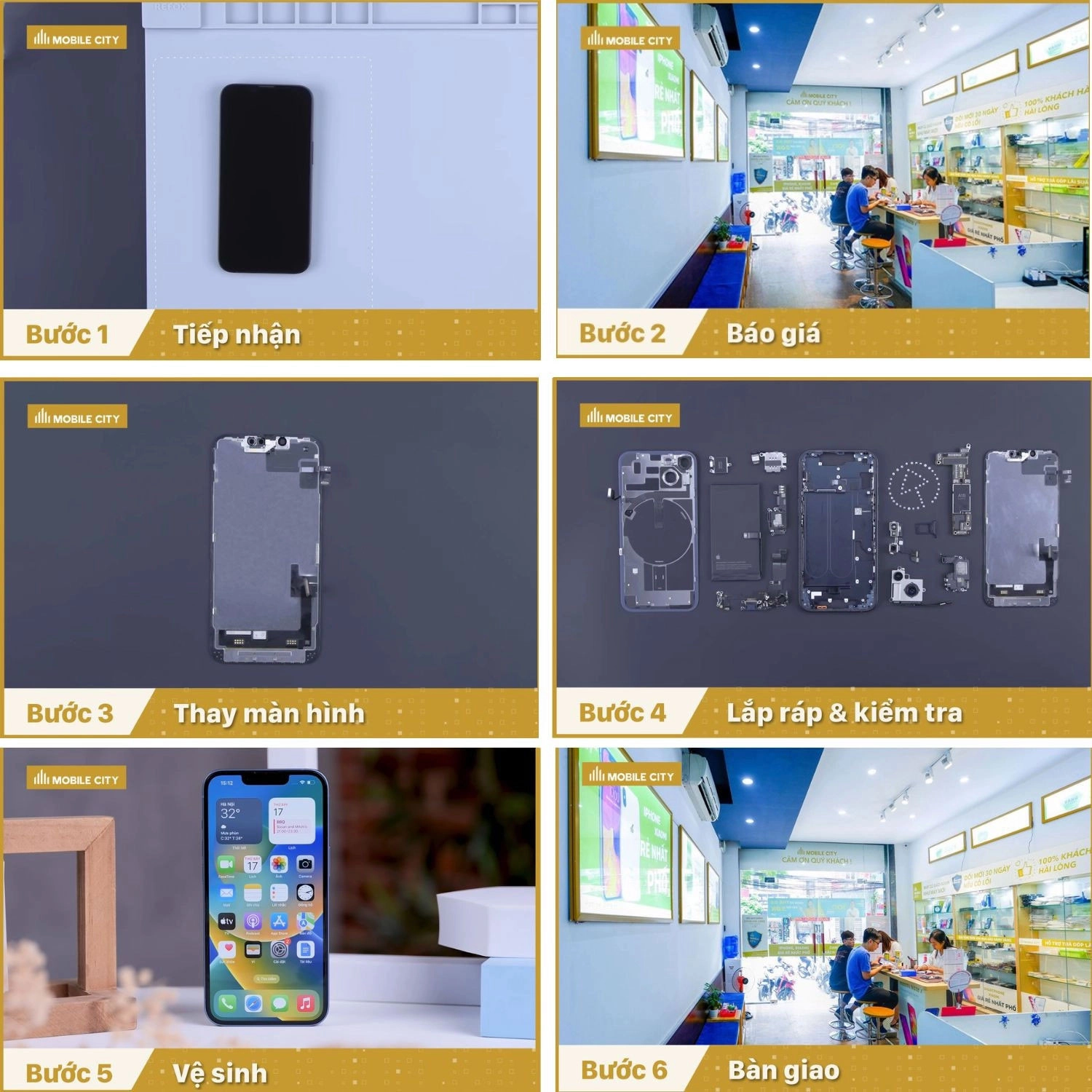 Thay màn hình Pisen iPhone 12 mini, quy trình