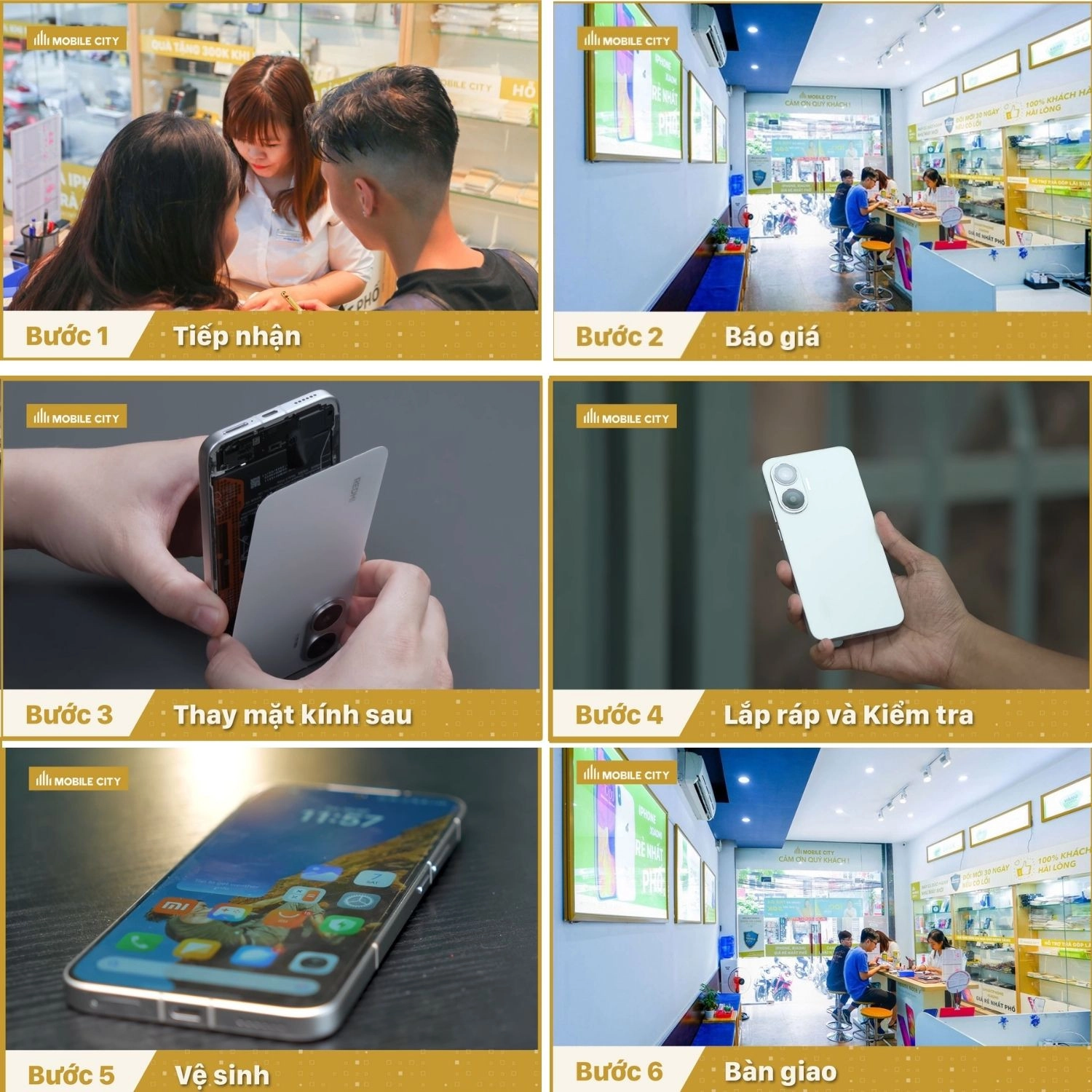 Thay mặt kính sau Xiaomi Redmi Turbo 4, quy trình