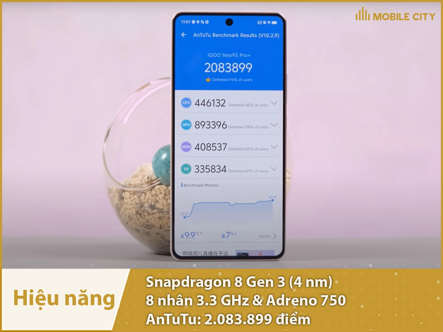 Hiệu năng siêu mạnh mẽ với 2.083.899 điểm AnTuTu