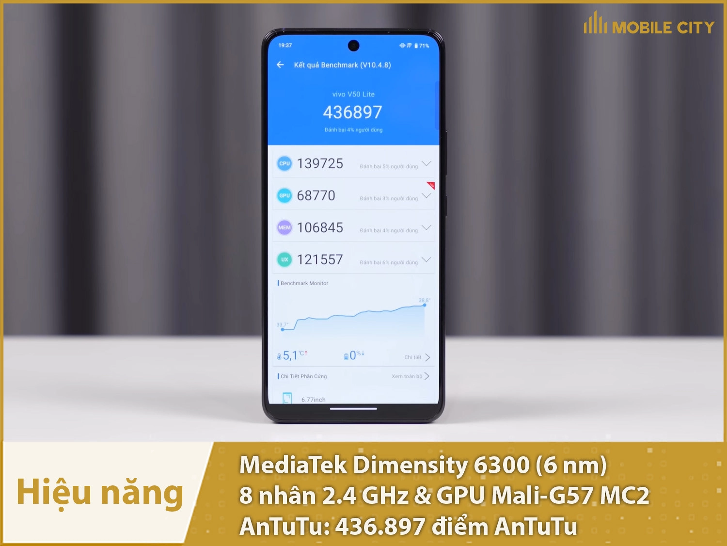 Hiệu năng mượt mà có 5G với 436.897 điểm AnTuTu