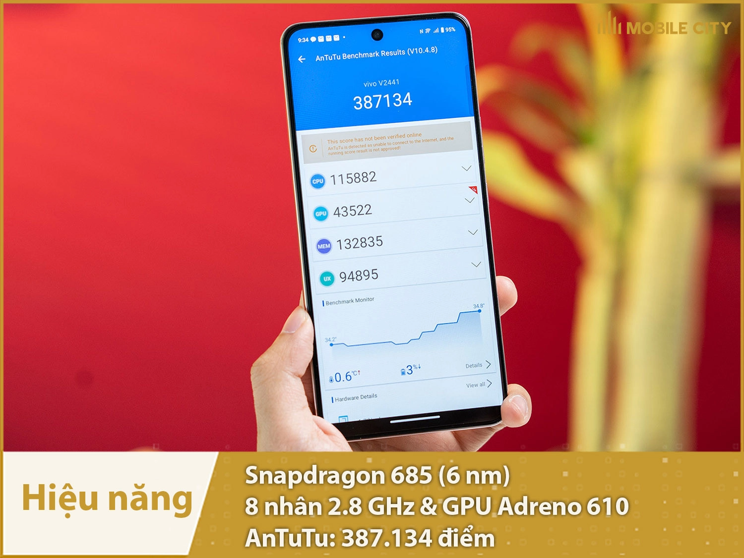 Hiệu năng mượt mà với 387.134 điểm AnTuTu