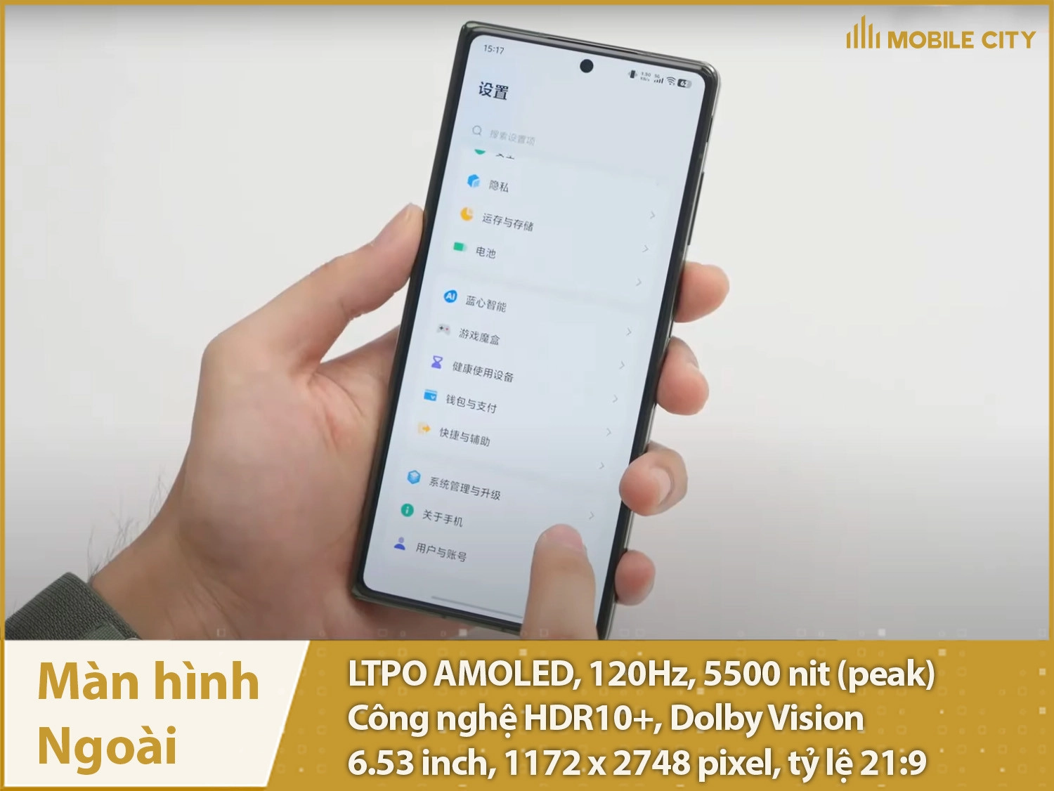 Màn hình ngoài lớn sử dụng màn hình điện thoại thanh