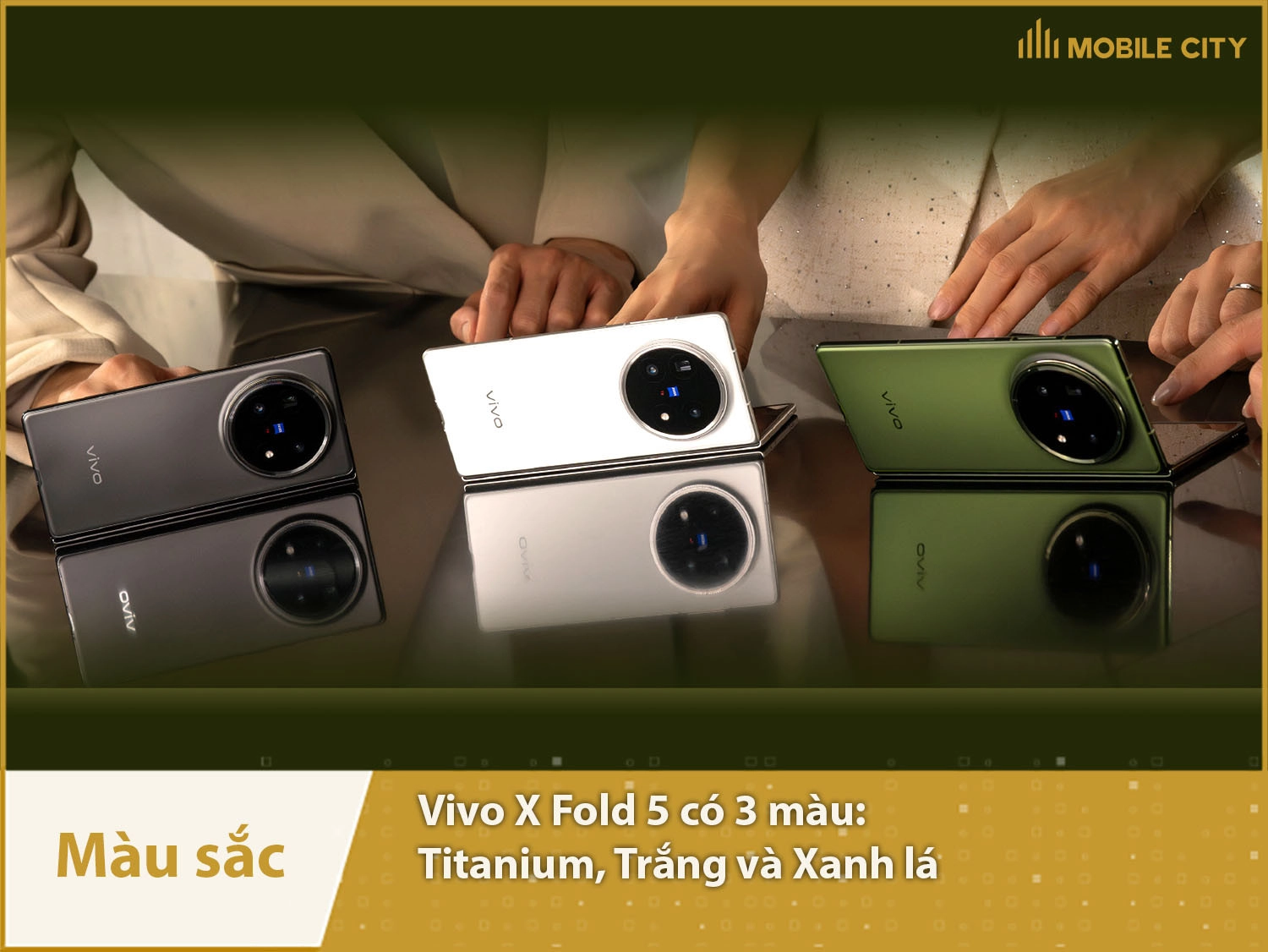 Vivo X Fold 5 có 3 màu sắc lựa chọn