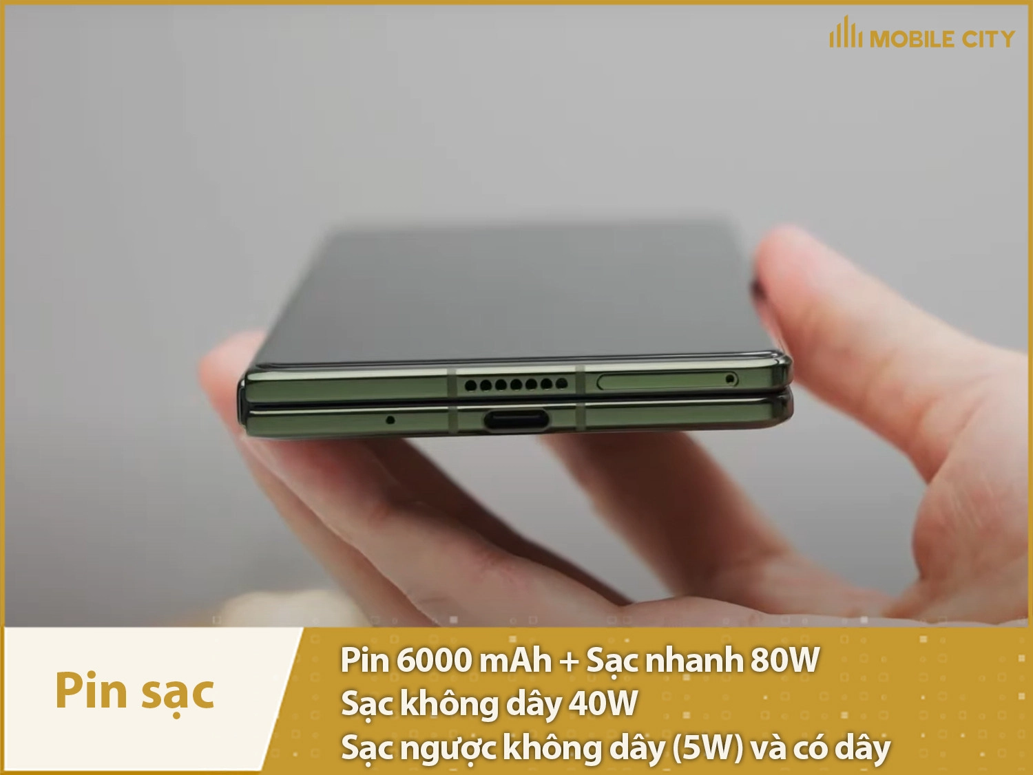 Pin dung lượng cao 6000mAh & Sạc nhanh 80W