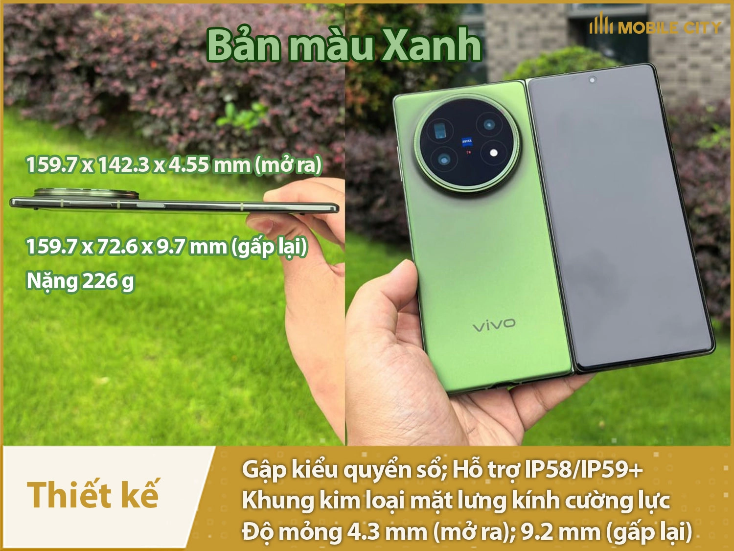 Thiết kế đảng cấp, có IP58/IP59+