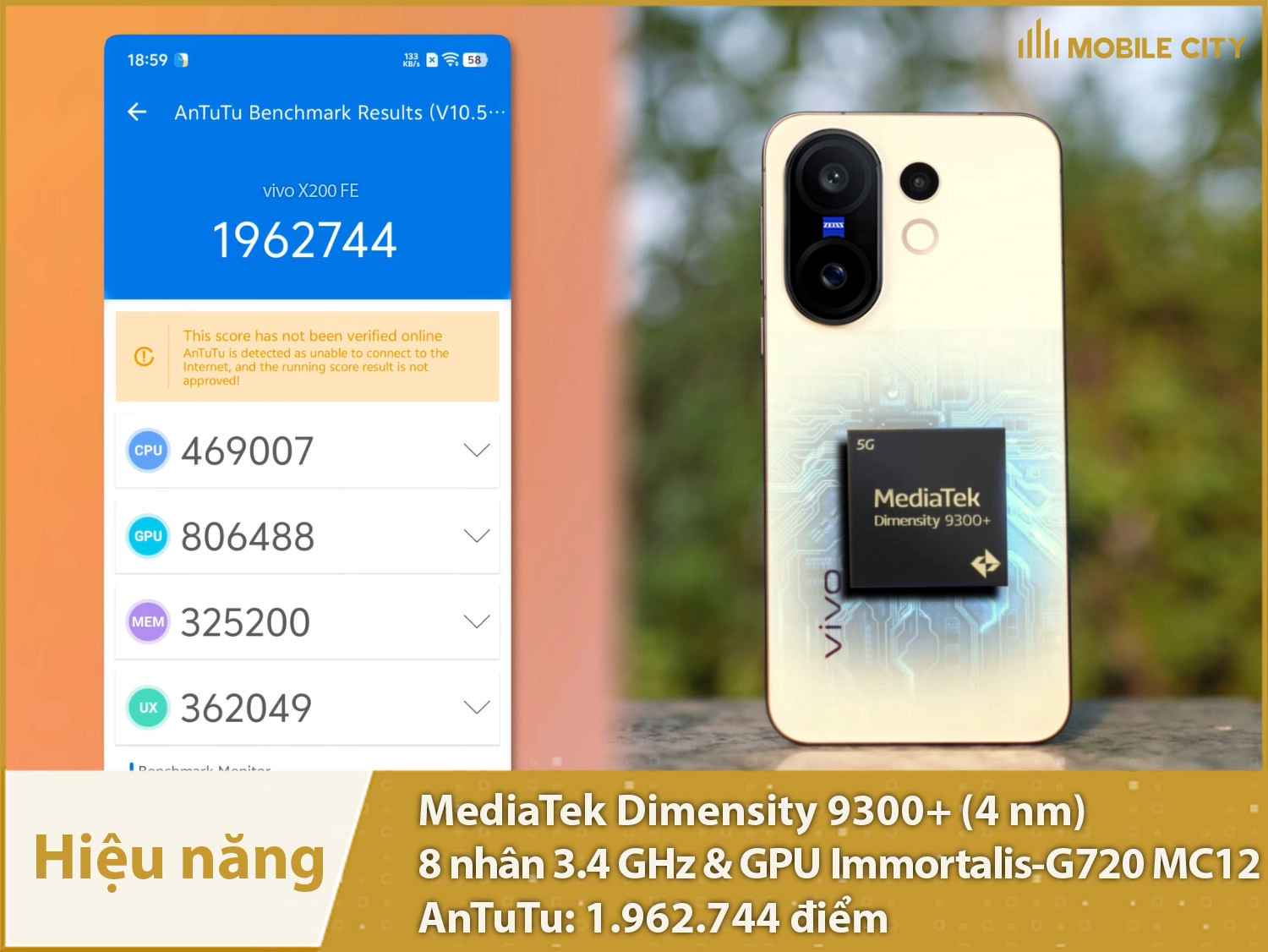Hiệu năng siêu mạnh mẽ với 1.962.744 điểm AnTuTu