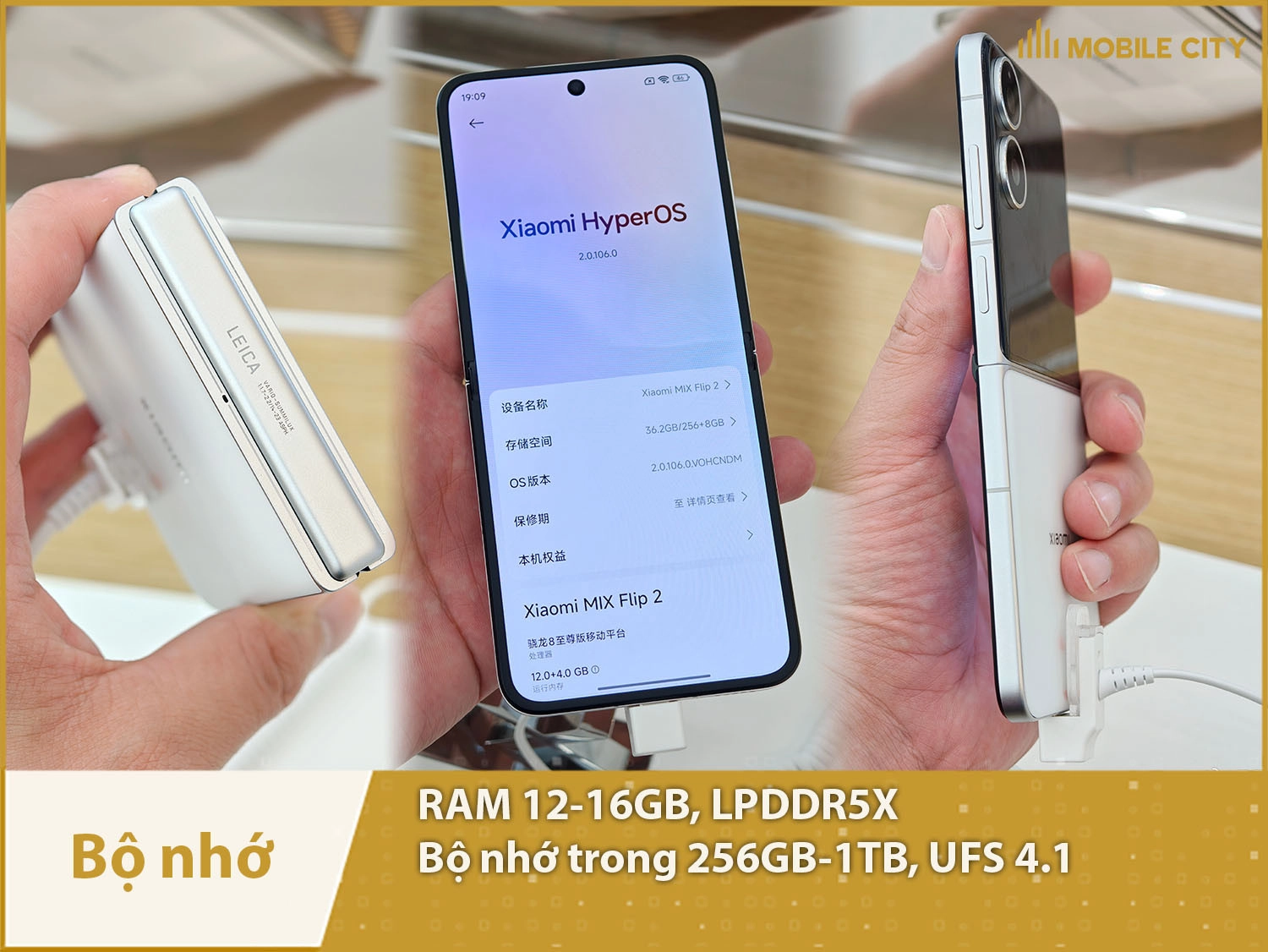 Xiaomi MIX Flip 2 có RAM 12-16GB & Bộ nhớ trong 256GB-1TB