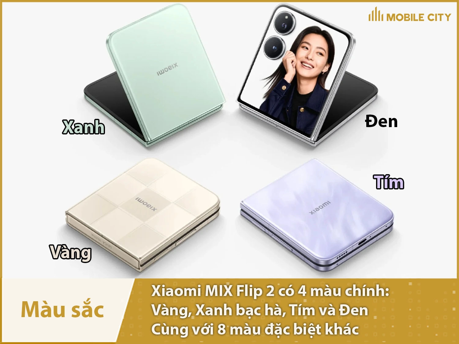 Xiaomi MIX Flip 2 có 4 màu chính và 8 màu tùy chỉnh