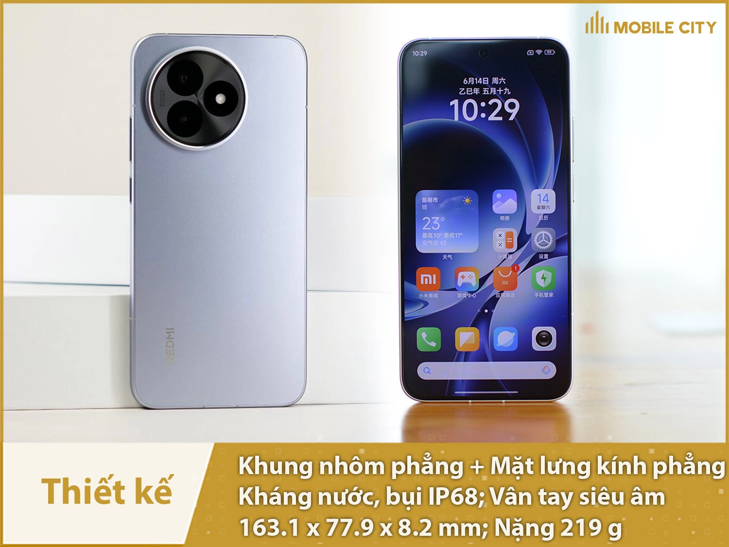 Thiết kế thanh thoát, có IP68