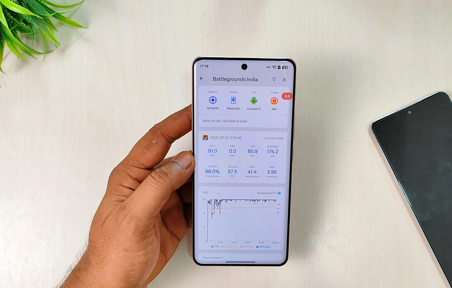 Test game Realme 15