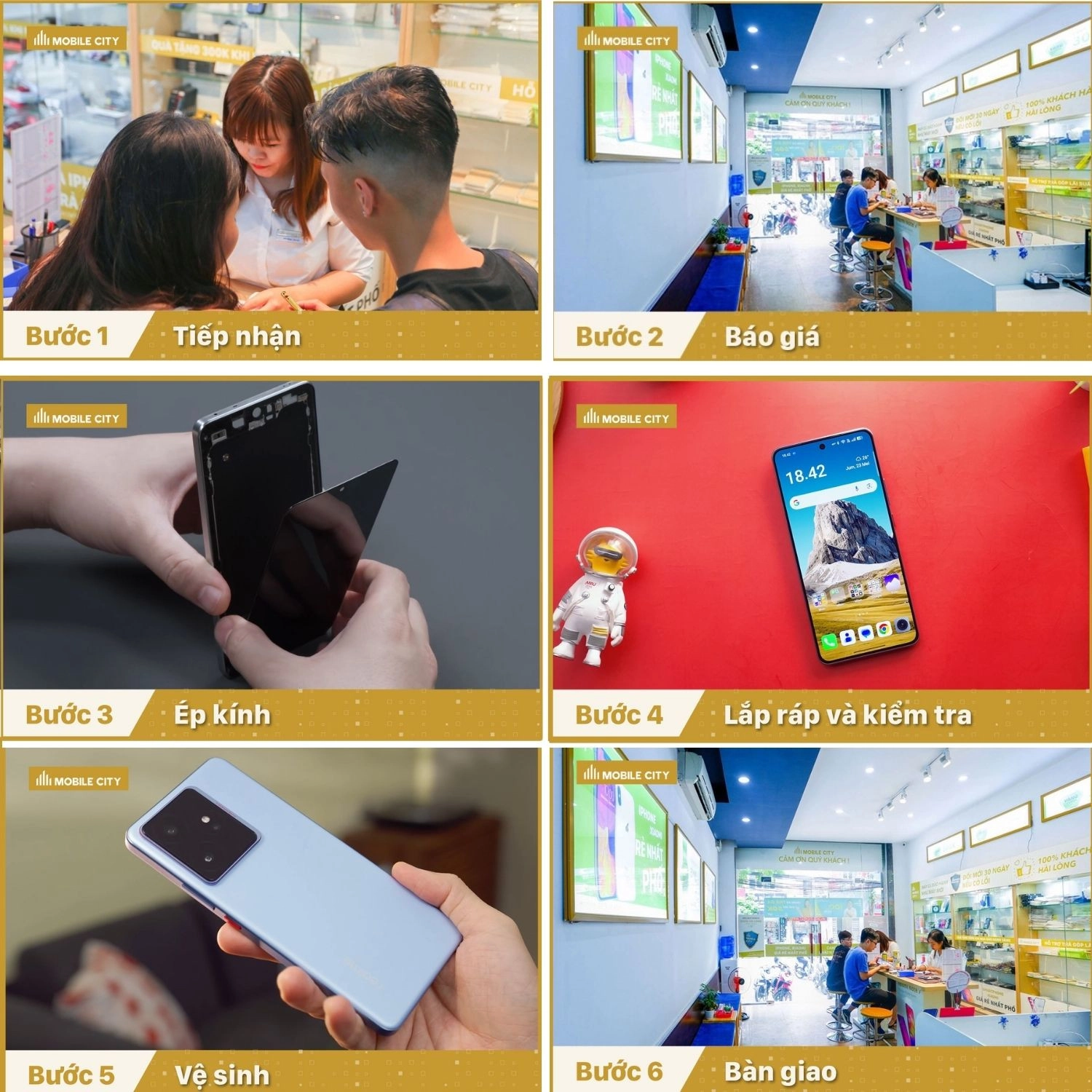 Ép kính Realme GT7 Pro, quy trình