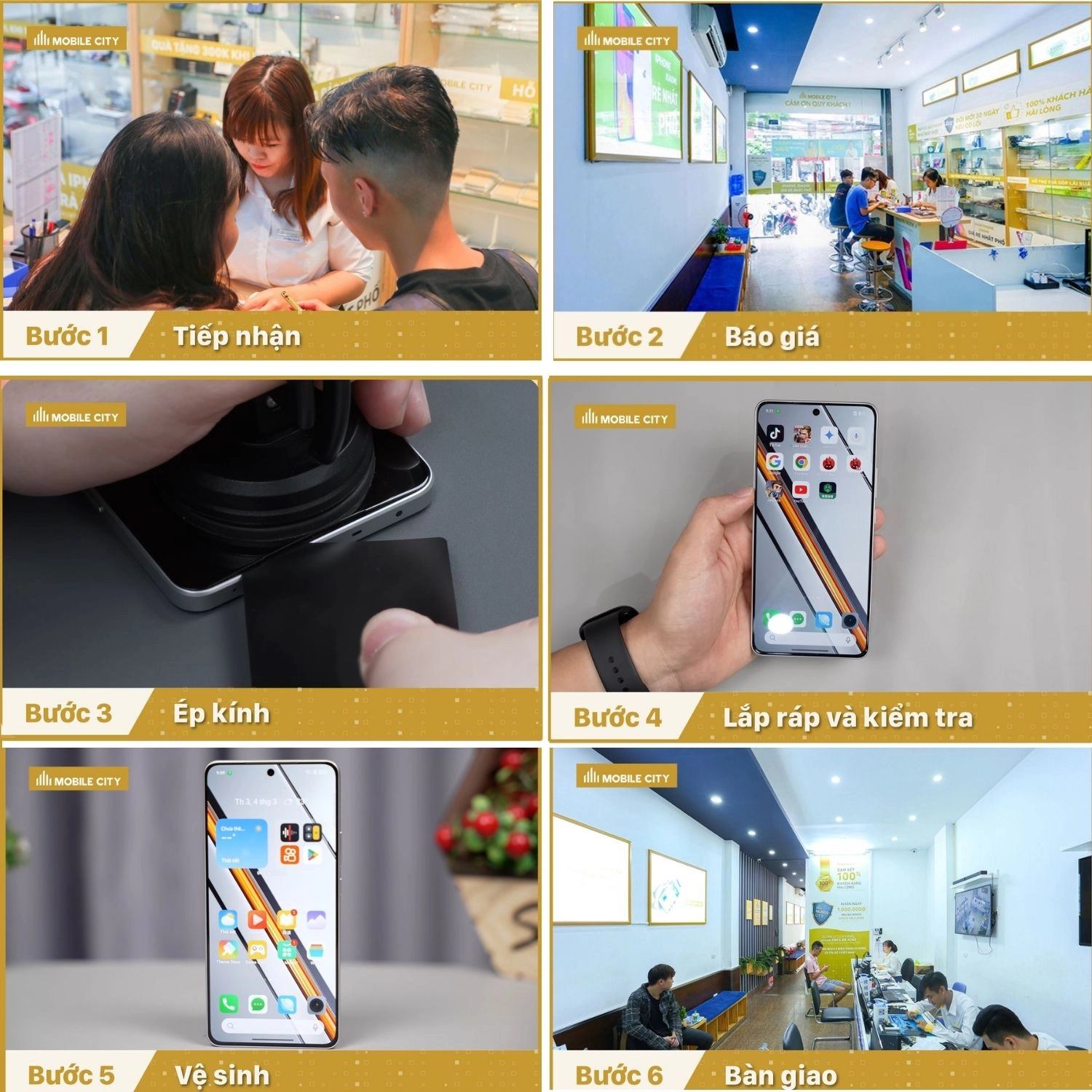 Ép kính Realme Neo7 SE, quy trình