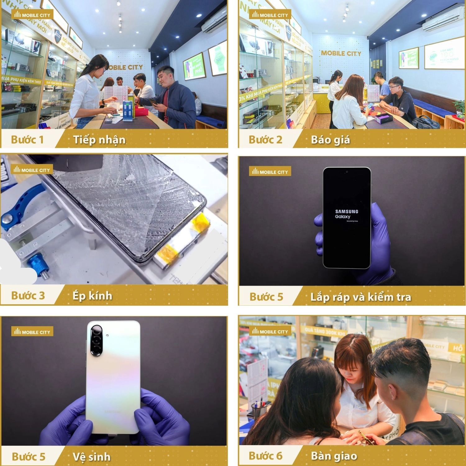 Thay mặt kính, ép kính Samsung Galaxy A36, Quy trình ép kính Samsung Galaxy A36 chuẩn xác nhất