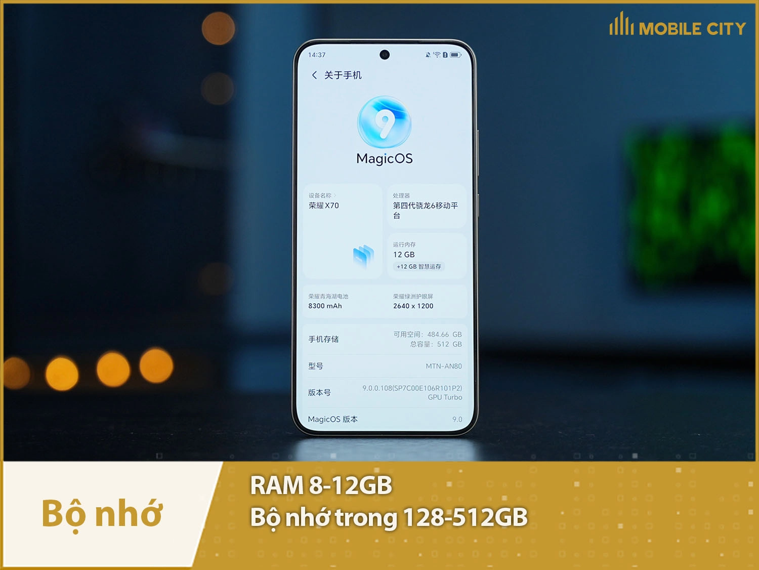 Honor X70 có RAM 8-12GB & Bộ nhớ trong 128-512GB