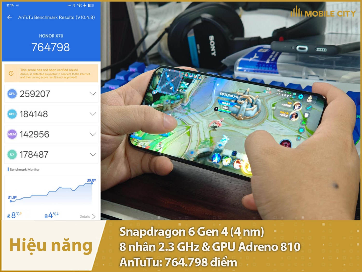 Hiệu năng mạnh mẽ, mượt mà với 764.798 điểm AnTuTu