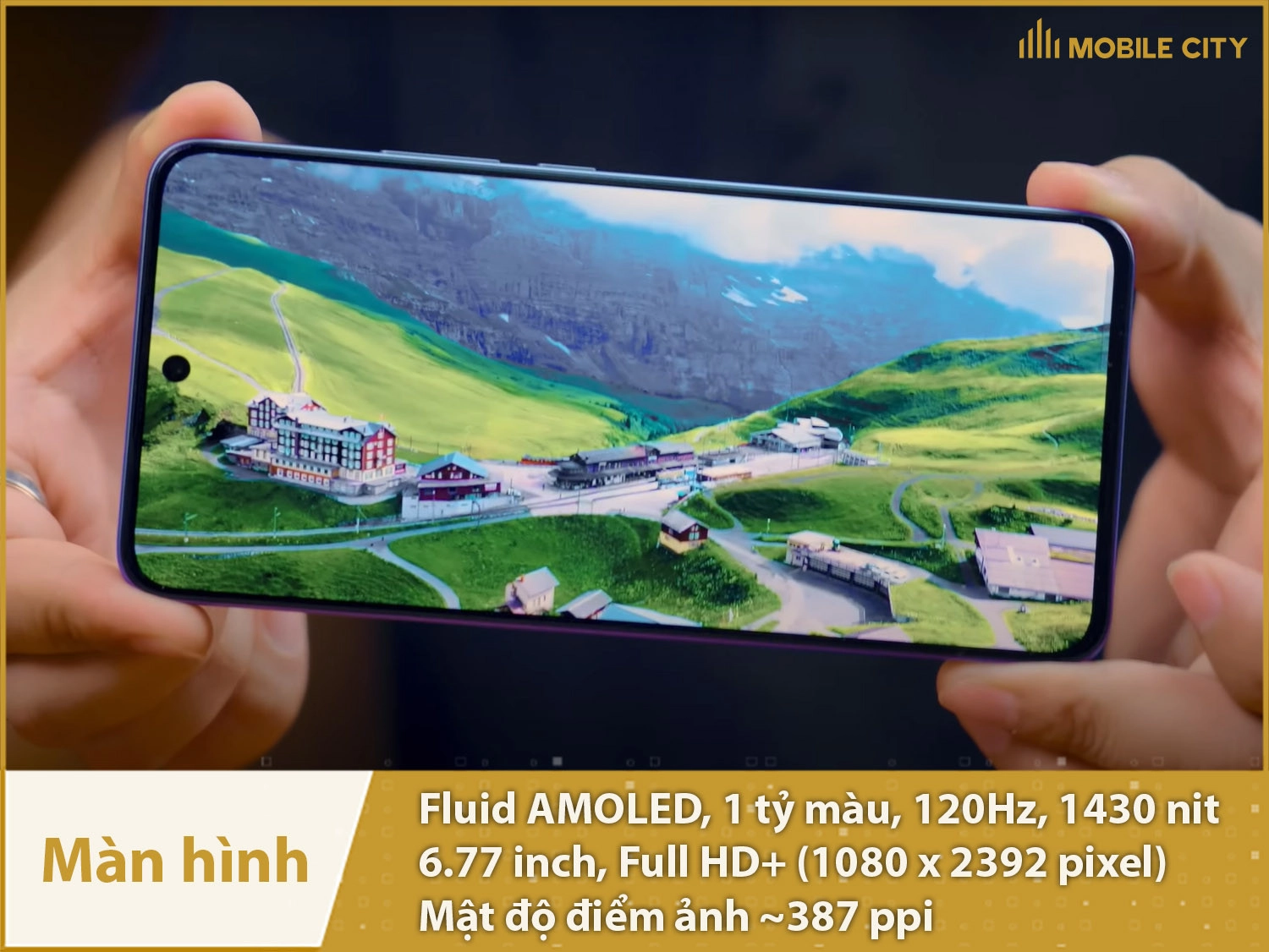 Màn hình Fluid AMOLED 1 tỷ màu, 6,77 inch Full HD+, độ sáng 1450nit