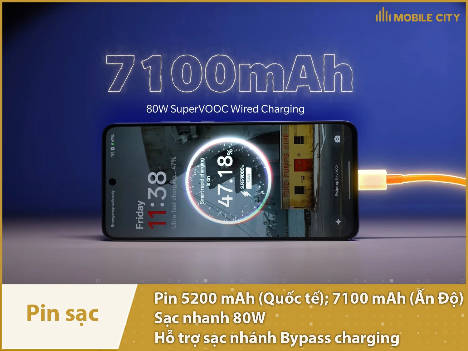 Pin khủng lên tới 7100mAh & Sạc 80W, có sạc nhánh