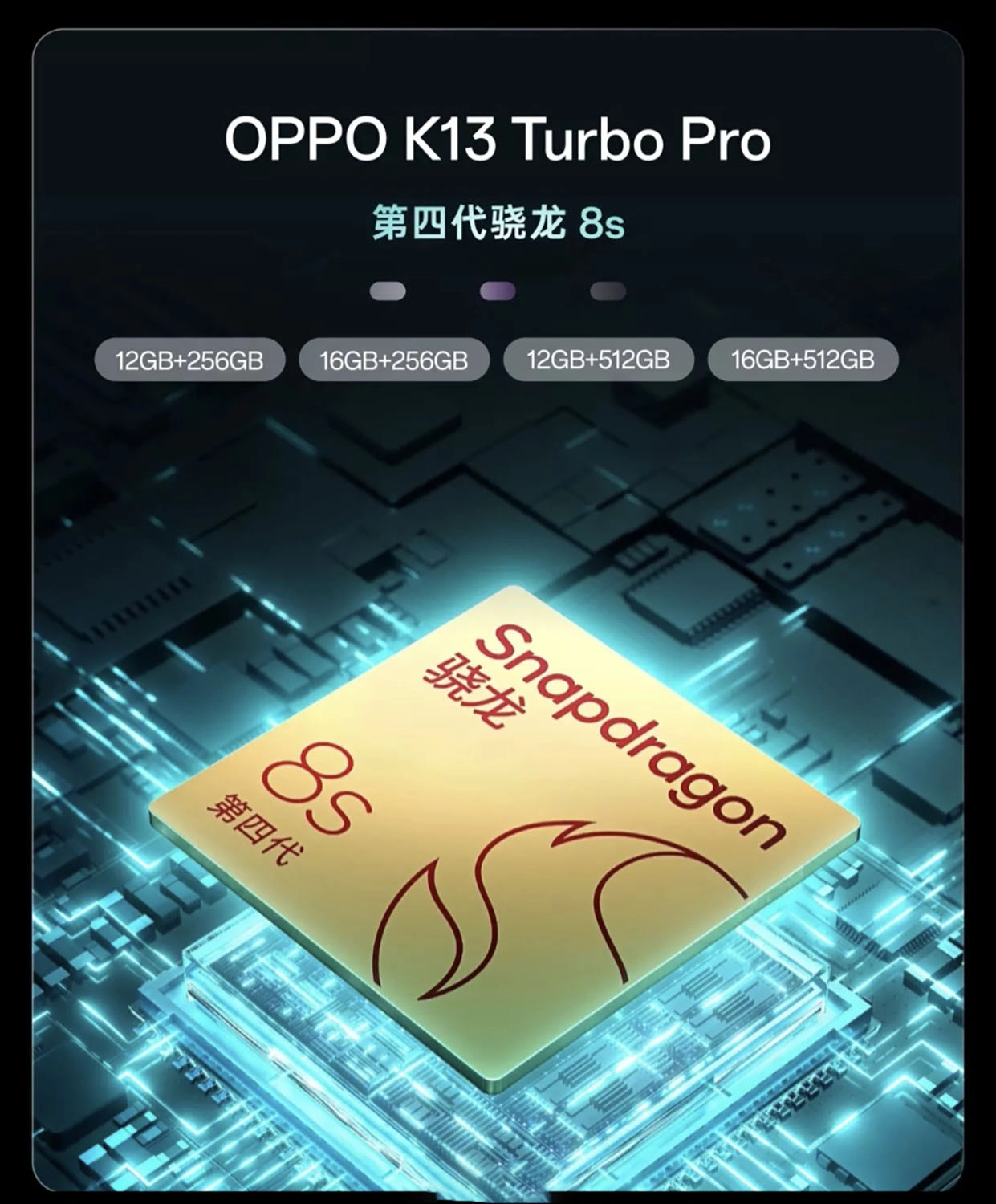 OPPO K13 Turbo Pro được trang bị chip Snapdragon 8s Gen 4