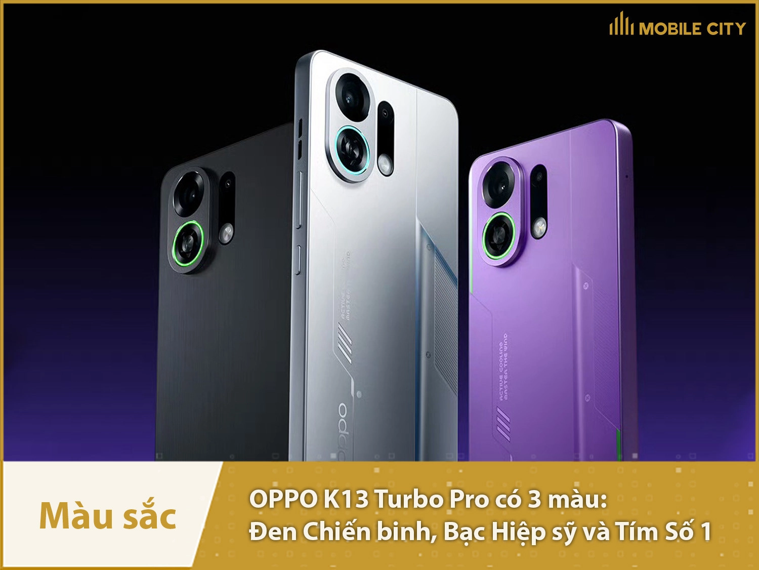 OPPO K13 Turbo Pro có 3 màu sắc lựa chọn