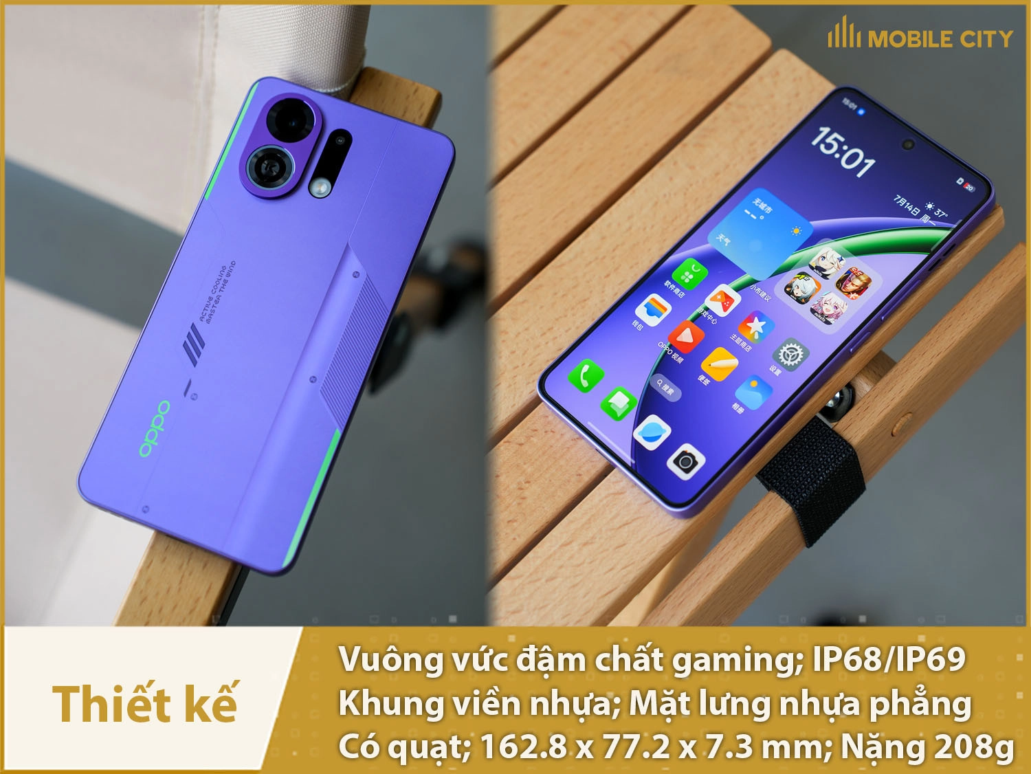 Thiết kế vuông vức có quạt tản nhiệt, LED RGB