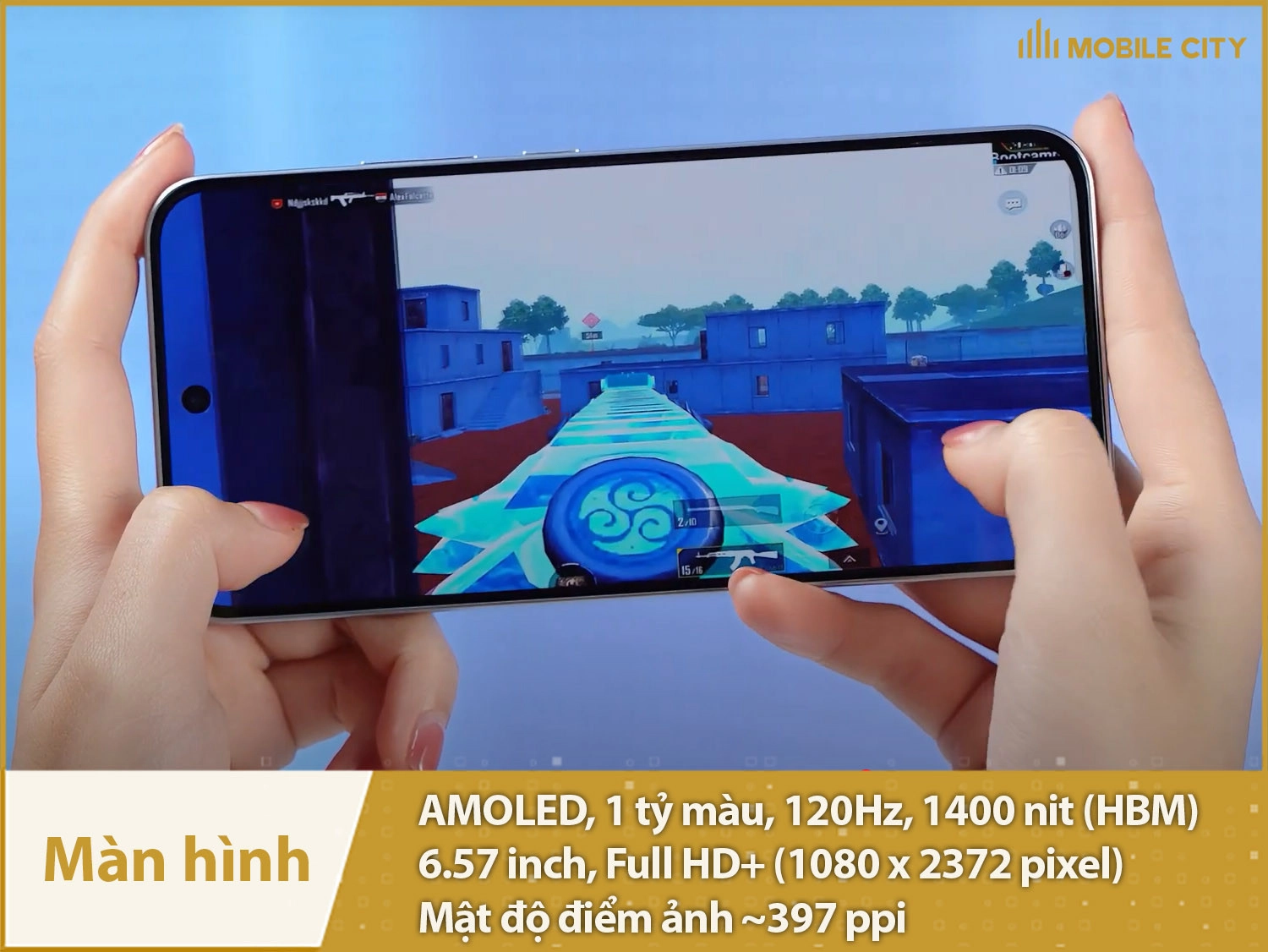 Màn hình AMOLED 1 tỷ màu, tần số quét 120Hz, độ sáng 1400nit