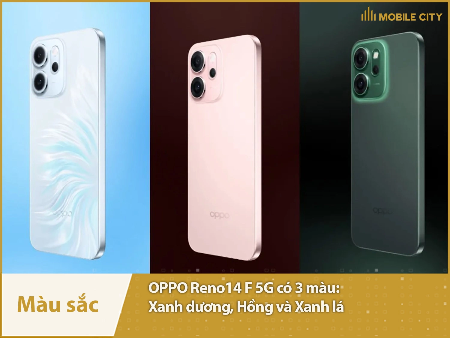 OPPO Reno14 F cung cấp 3 màu