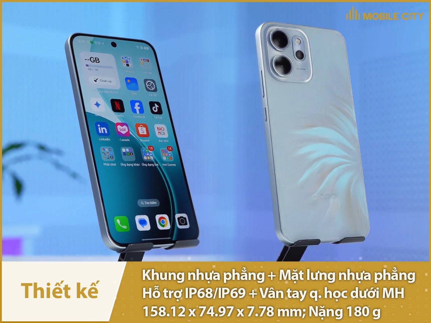 Thiết kế thời trang, có IP68/IP69