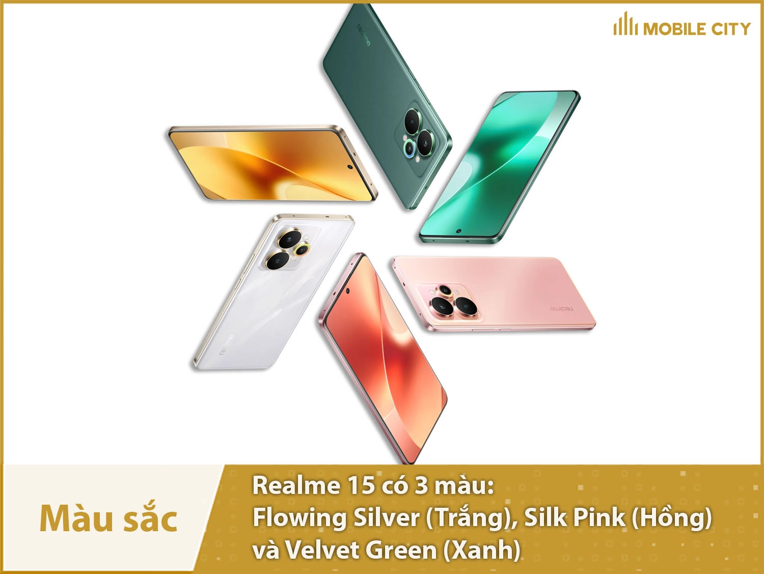 Realme 15 cung cấp 3 màu sắc lựa chọn