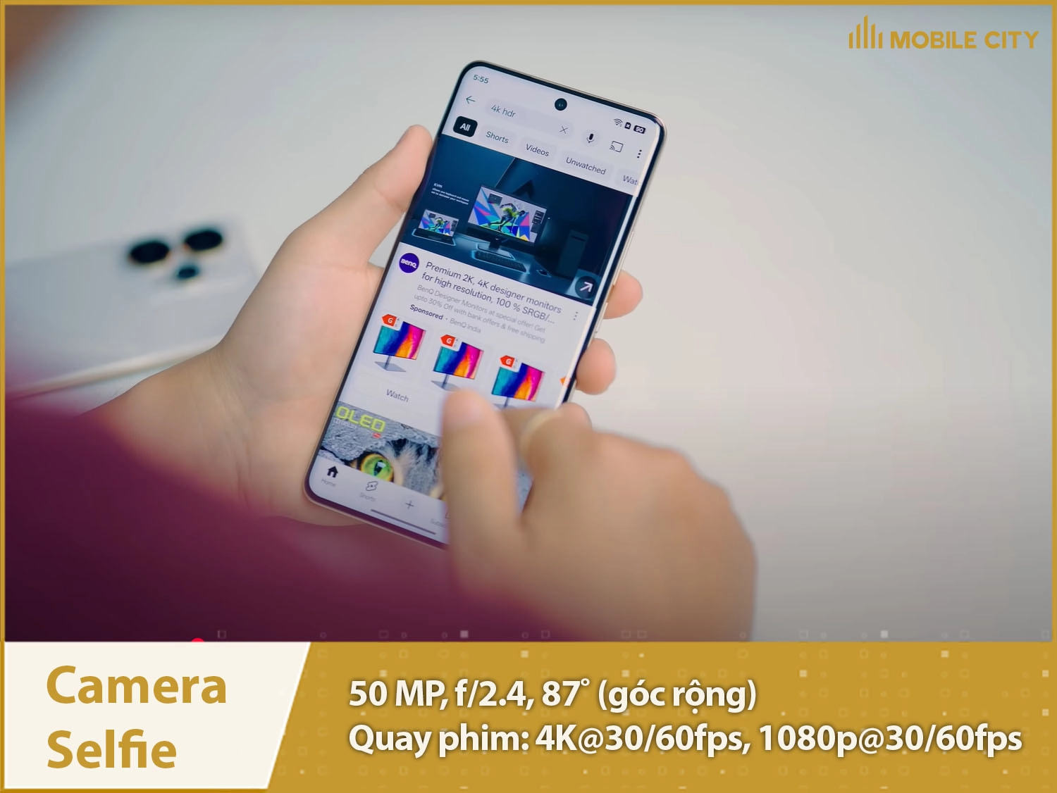 Camera selfie 50MP & Quay video 4K