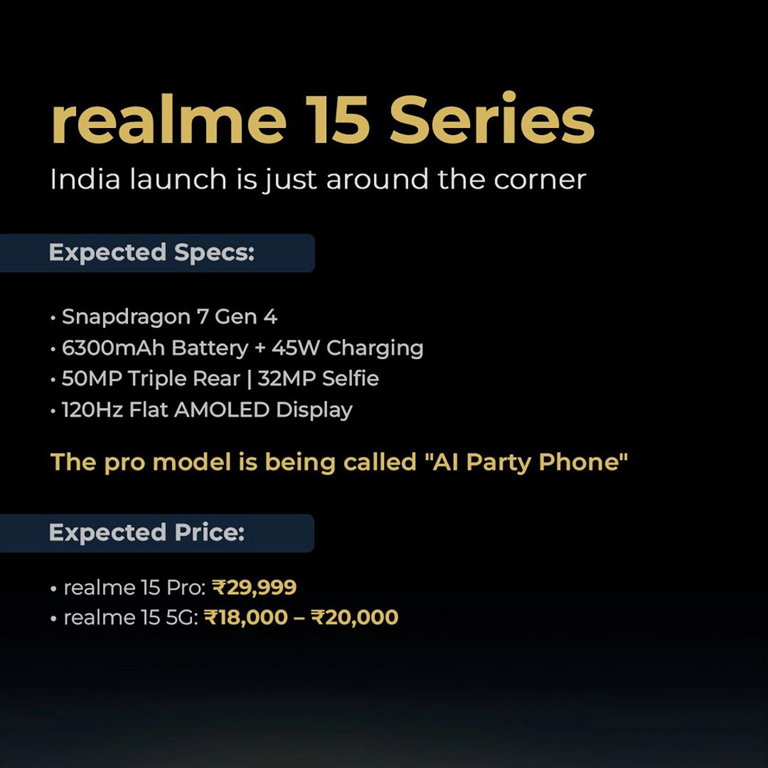 Realme 15 Pro sẽ có pin 6500mAh & Sạc 45W
