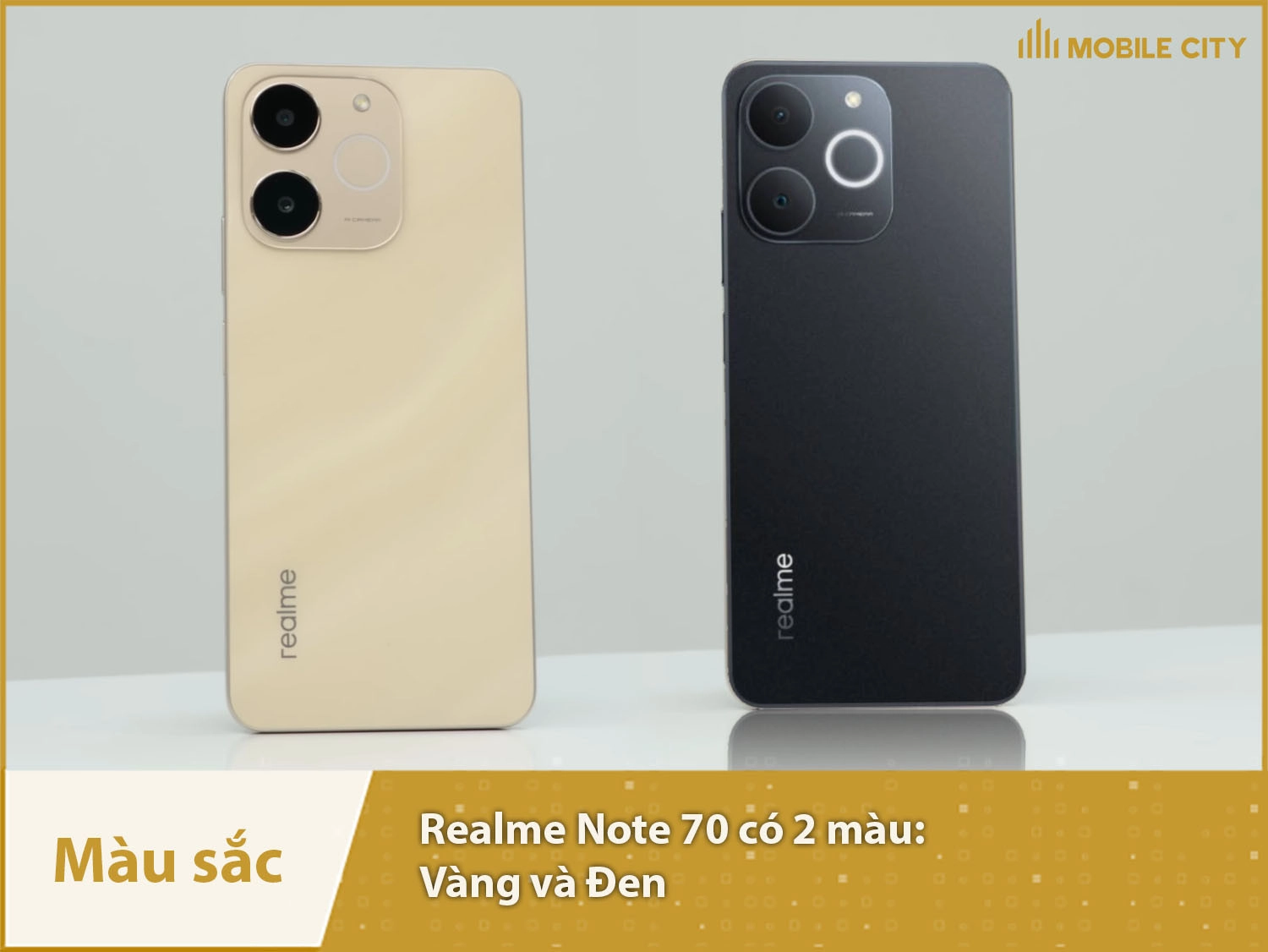 Realme Note 70 có 2 màu Vàng và Đen