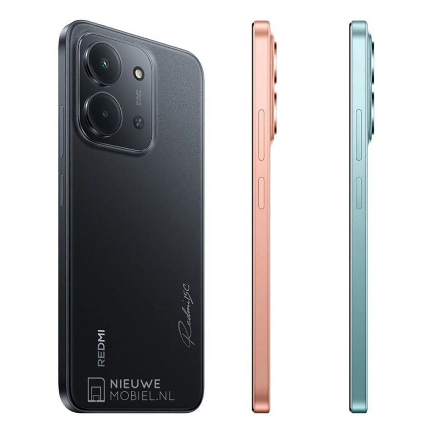 Redmi 15C cung cấp 4 màu sắc: Đen, Xanh lá, Xanh dương và Hồng Đào