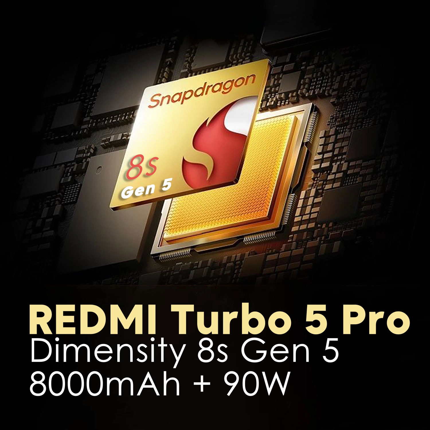 REDMI Turbo 5 Pro có hiệu năng siêu mạnh mẽ với Snapdragon 8s Gen 5 (dự kiến)