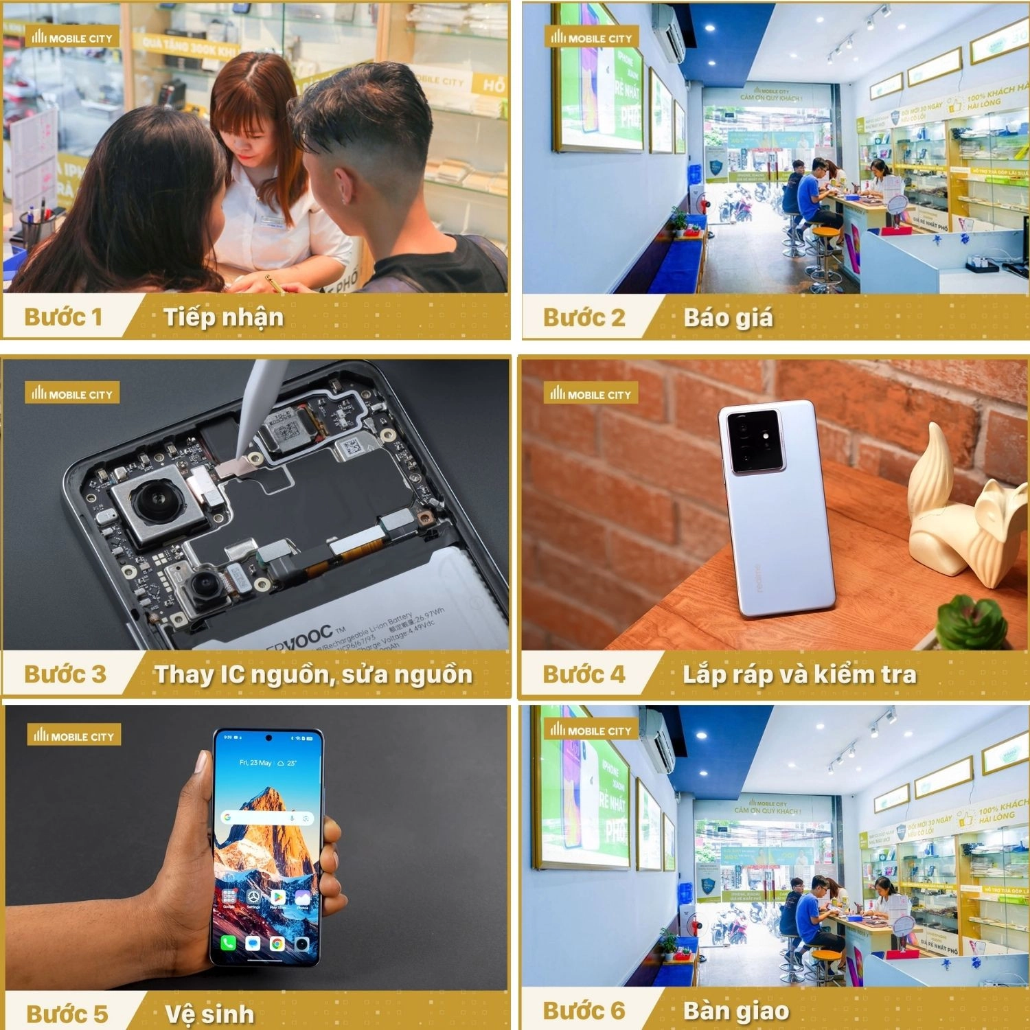 Sửa nguồn Realme GT7, quy trình