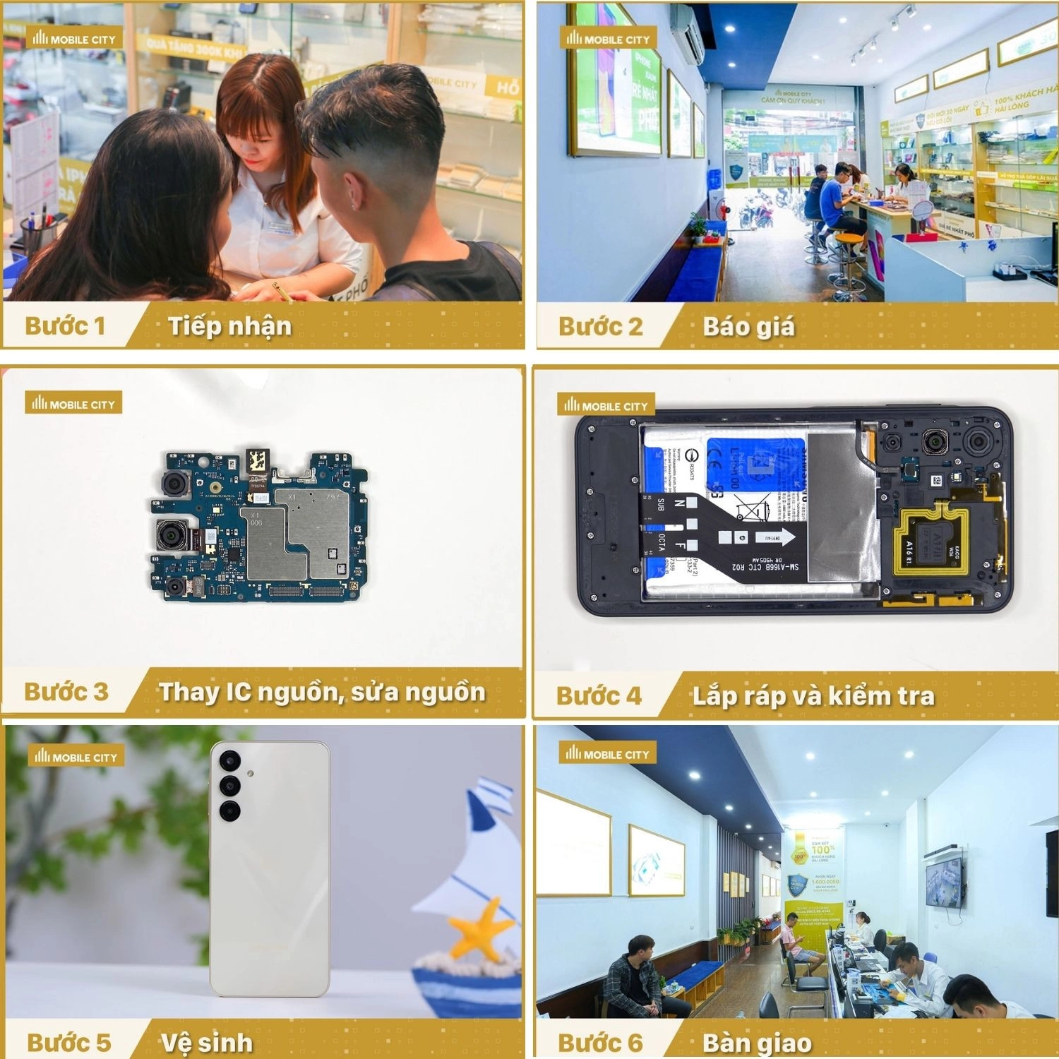 Sửa nguồn Samsung Galaxy A16, quy trình