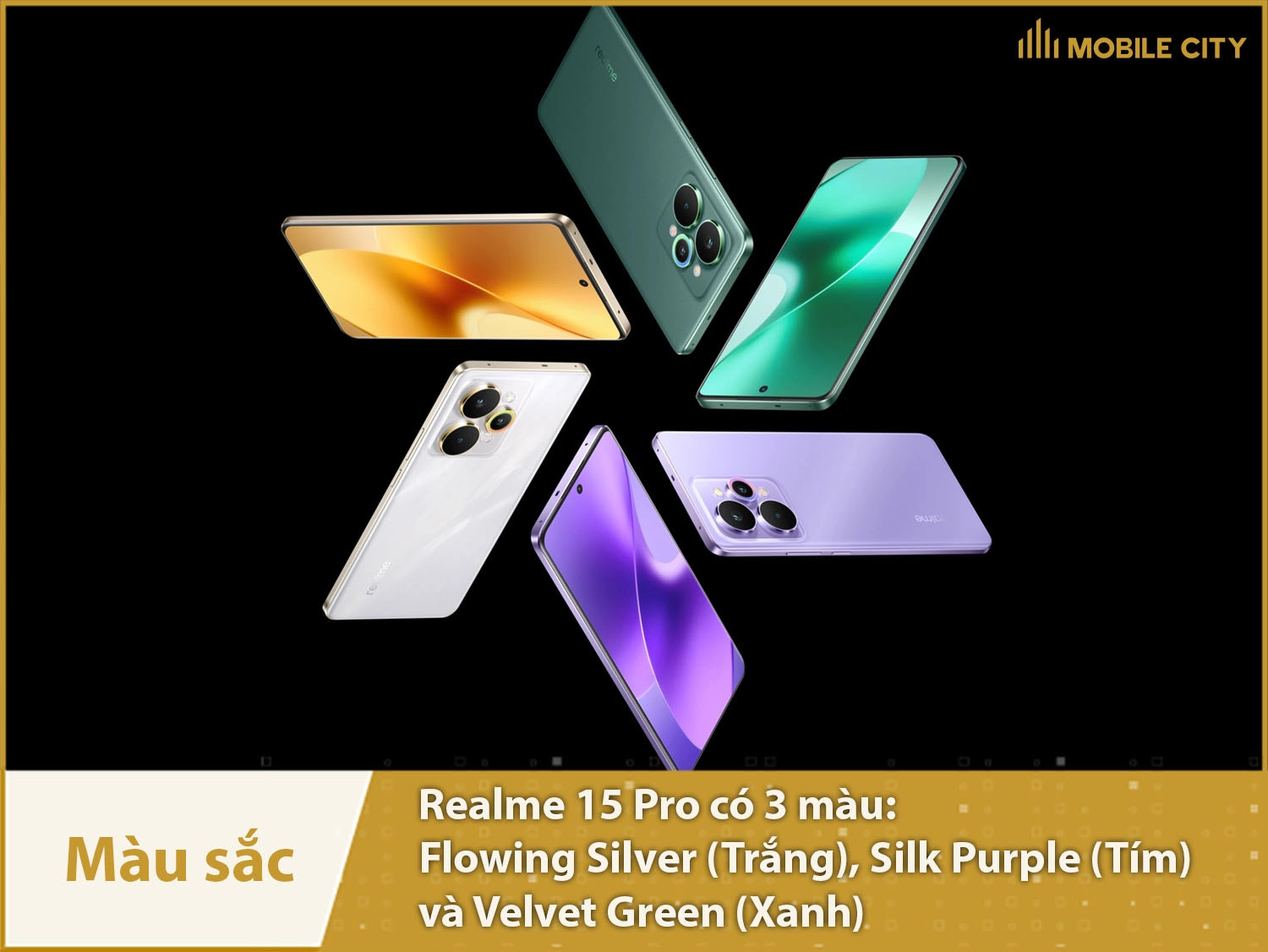 Realme 15 Pro có 3 màu sắc lựa chọn